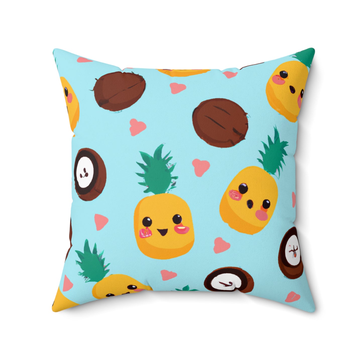 Pina Custom Hawaiian Keiki Print Faux Suede Square Pillow, Decorative Square Throw Pillow,