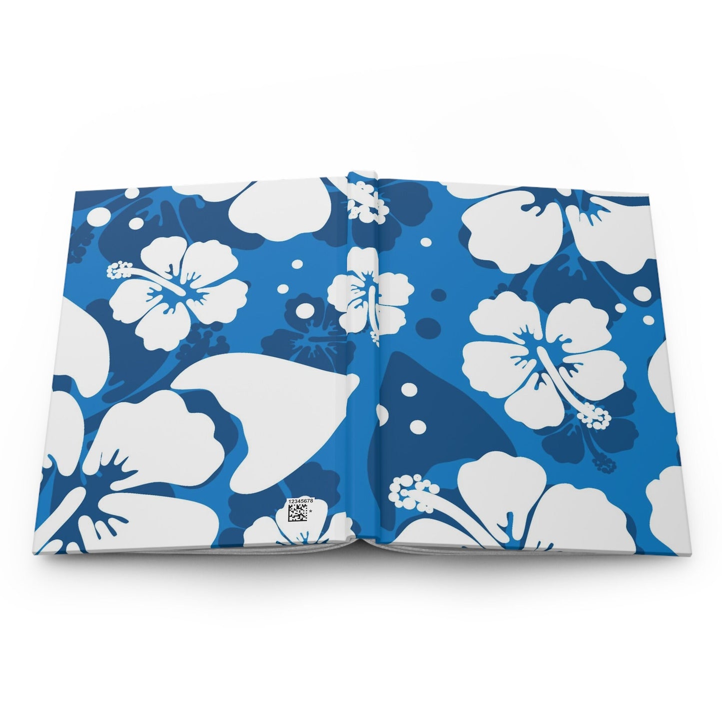 White Hibiscus on Blue Custom Design Journal