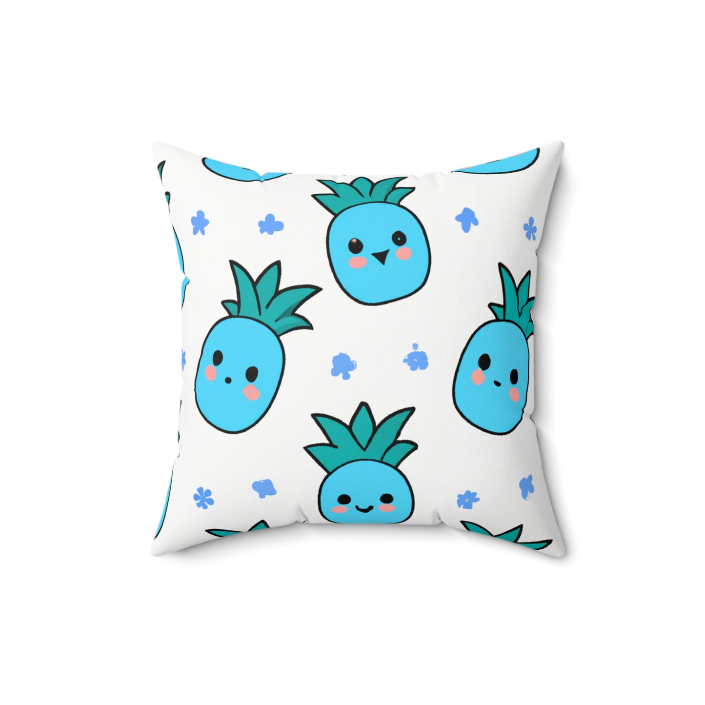 Pina Azul Custom Hawaiian Keiki Print Faux Suede Square Pillow, Decorative Square Throw Pillow,