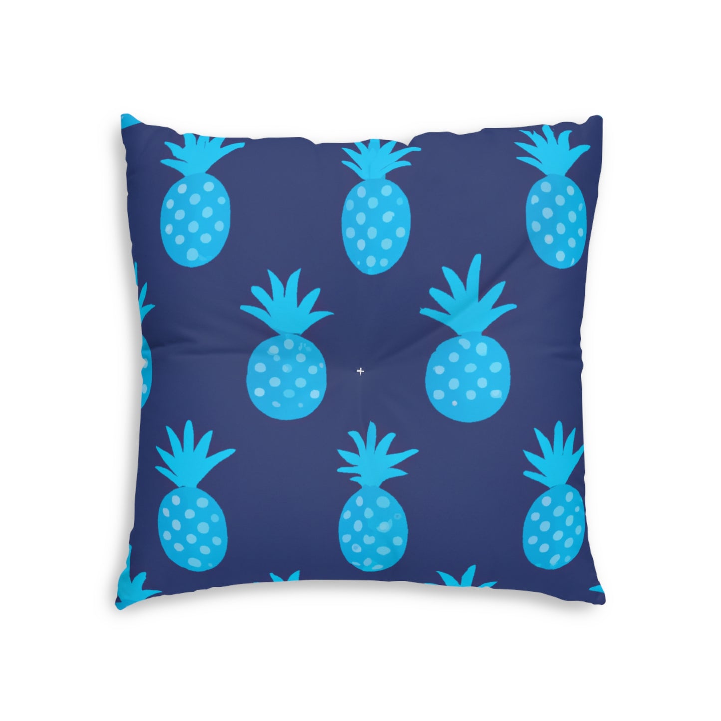 Blue Pineapple Custom Hawaiian Keiki Print Square Tufted Floor Pillow, Island Decor, Hawaiian Decor, Nursery Decor, Kids Room Decor, Bedroom Decor