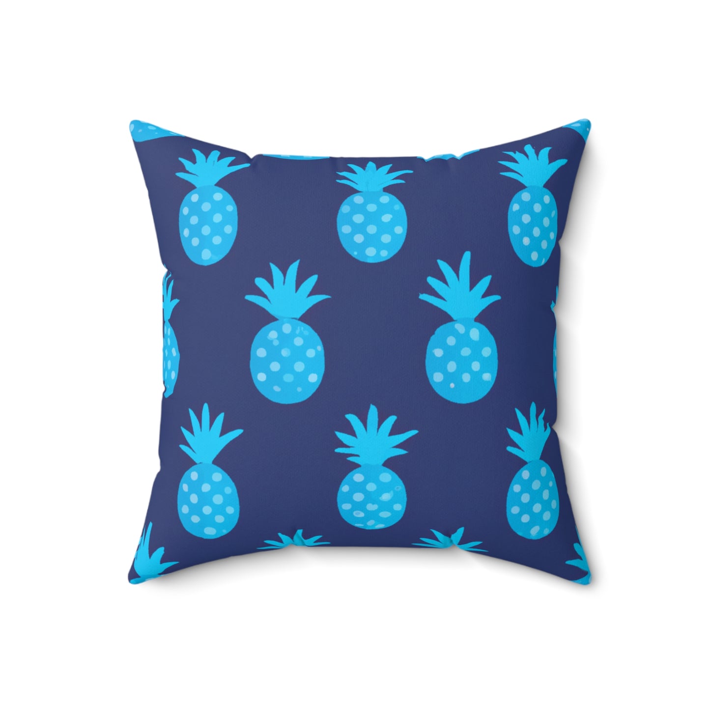 Blue Pineapple Custom Hawaiian Keiki Print Faux Suede Square Pillow, Decorative Square Throw Pillow,