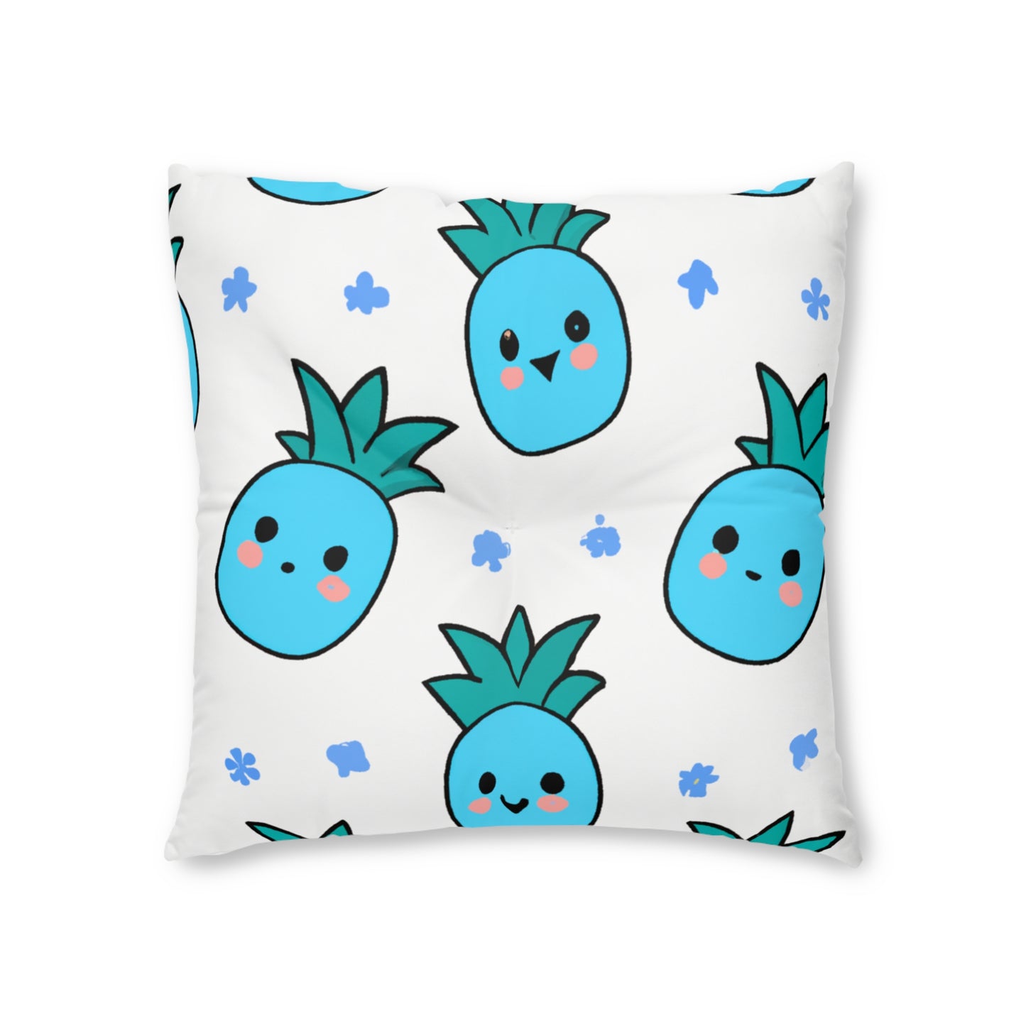 Pina Azul Custom Hawaiian Keiki Print Square Tufted Floor Pillow, Island Decor, Hawaiian Decor, Nursery Decor, Kids Room Decor, Bedroom Decor