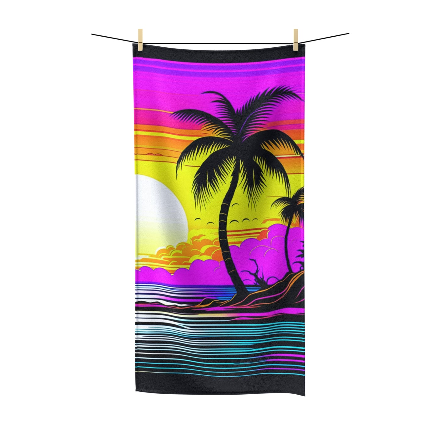 New Wave Custom Hawaiian Print Poly-Cotton Towel, Bath Towel, Bathroom Sets, Matching Bathroom Sets