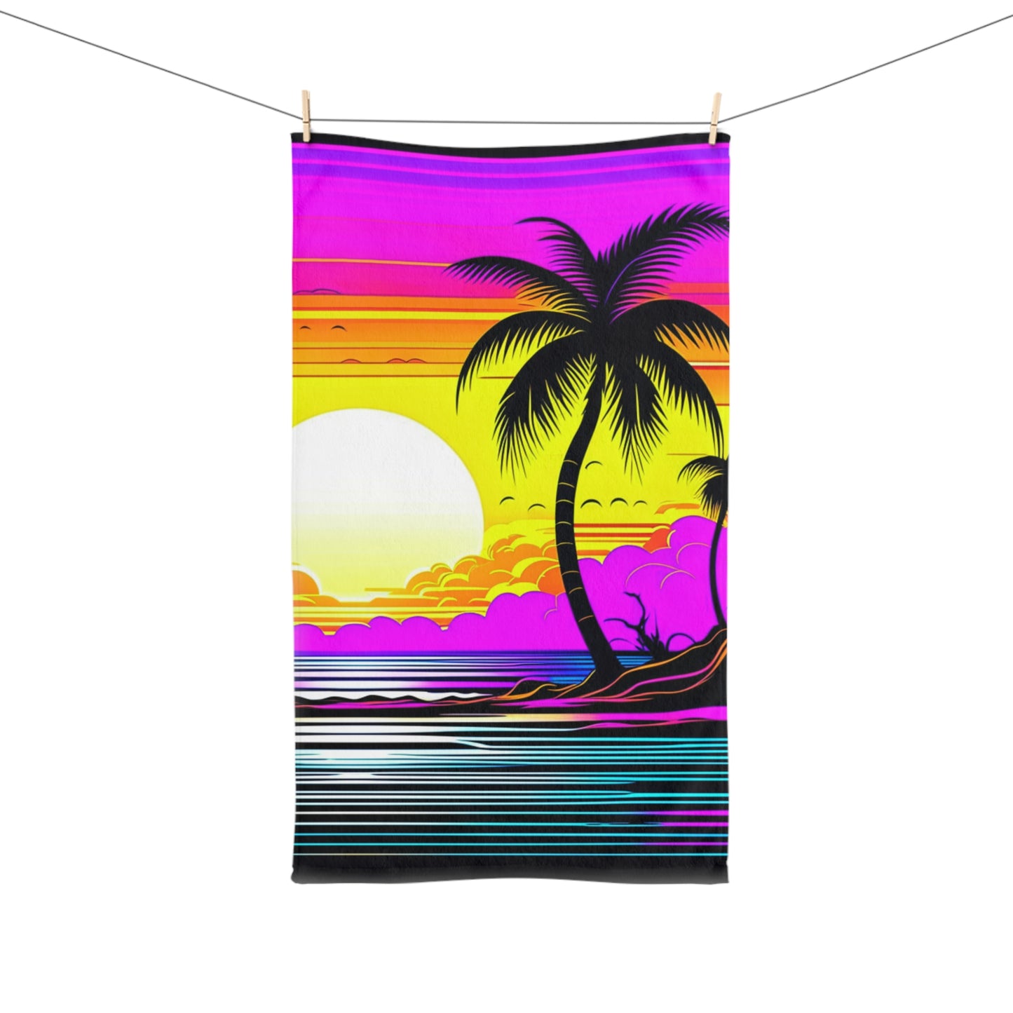 New Wave Custom Hawaiian Print Hand Towel,Bath Towel, Bathroom Sets, Matching Bathroom Sets