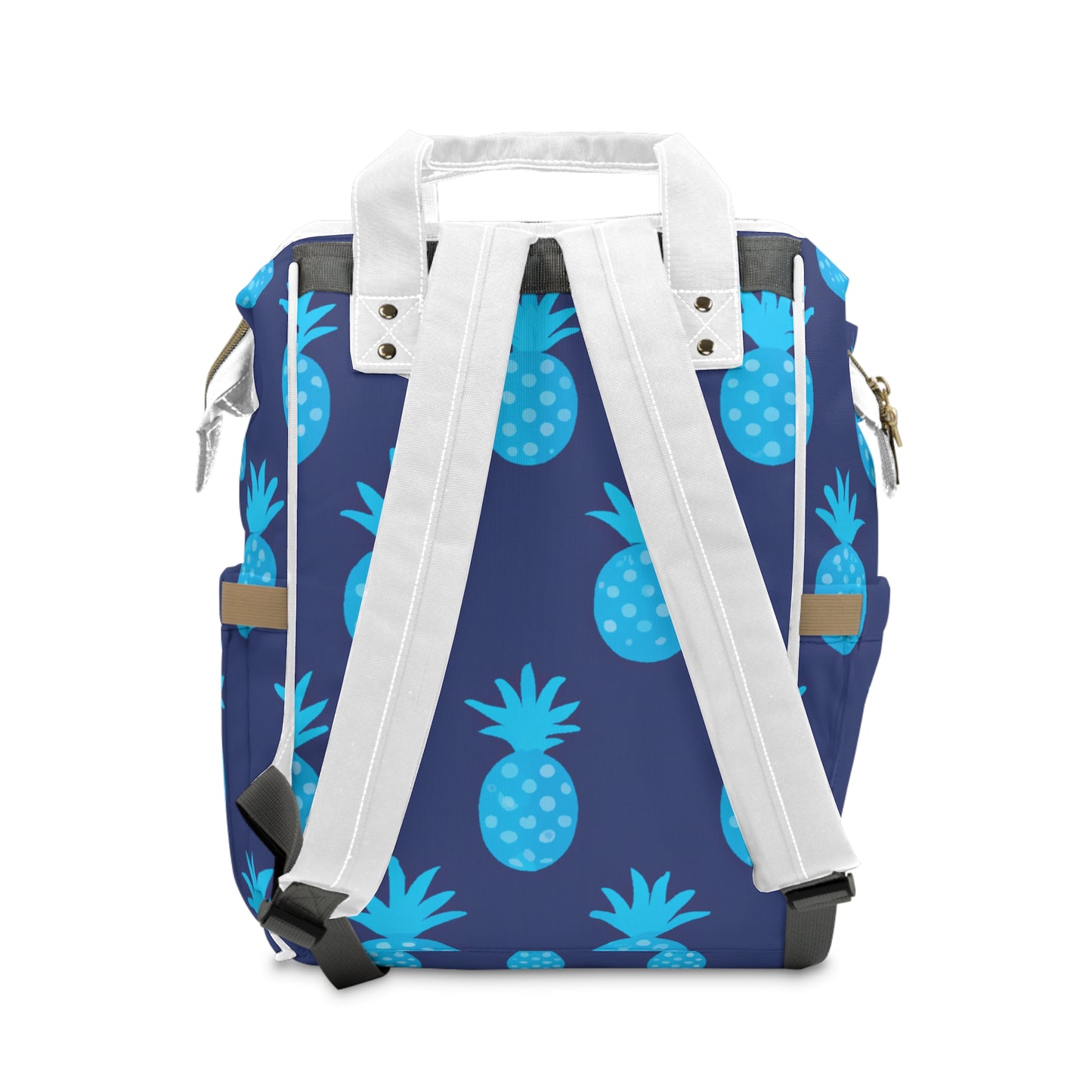 Blue Pineapple Custom Hawaiian Keiki Print Multifunctional Diaper Backpack, Diaper Bags, Backpacks, Beach Bags, Beach Essentials