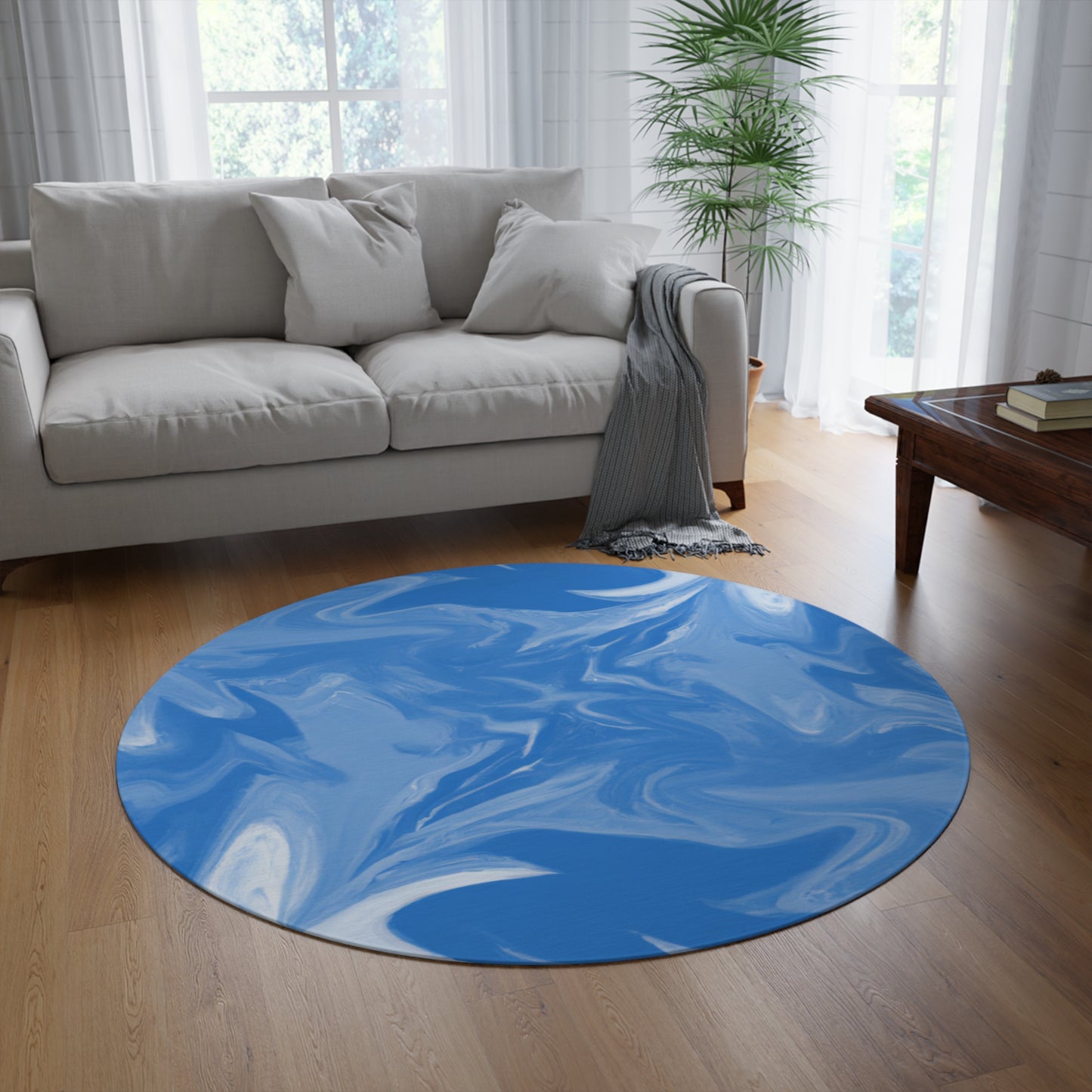 Ocean Current Custom Hawaiian Keiki Print Round Rug, Hawaiian Area Rug, Island Carpet, Tropical Floor Rug, Tropical Home Decor