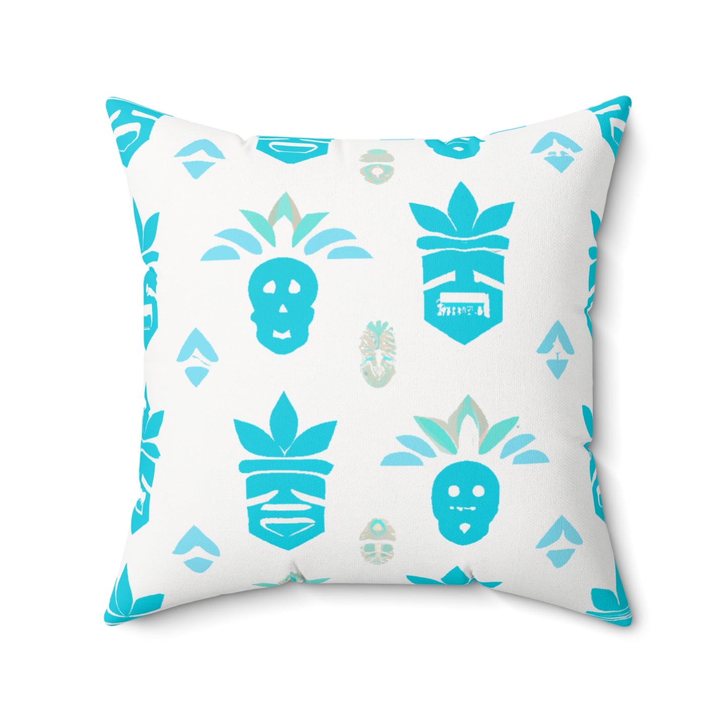 Blue Tiki Custom Hawaiian Keiki Print Faux Suede Square Pillow, Decorative Square Throw Pillow,