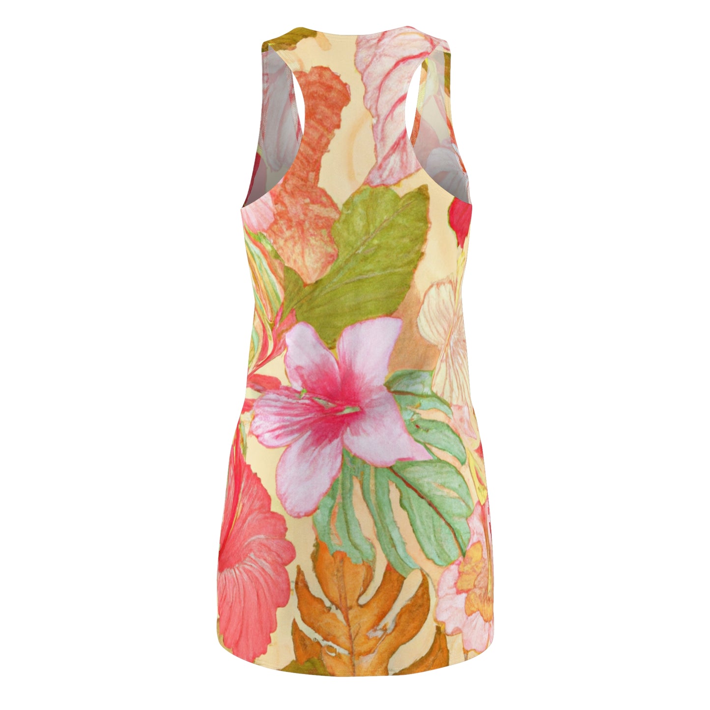 Tropical on Yellow Women's Cut & Sew Racerback Dress