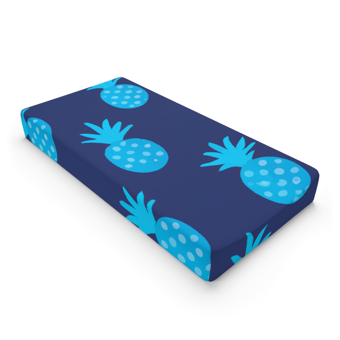 Blue Pineapple Custom Hawaiian Keiki Print Baby Changing Pad Cover, Hawaiian Nursery, Baby Room Decor, Toddler Room Decor