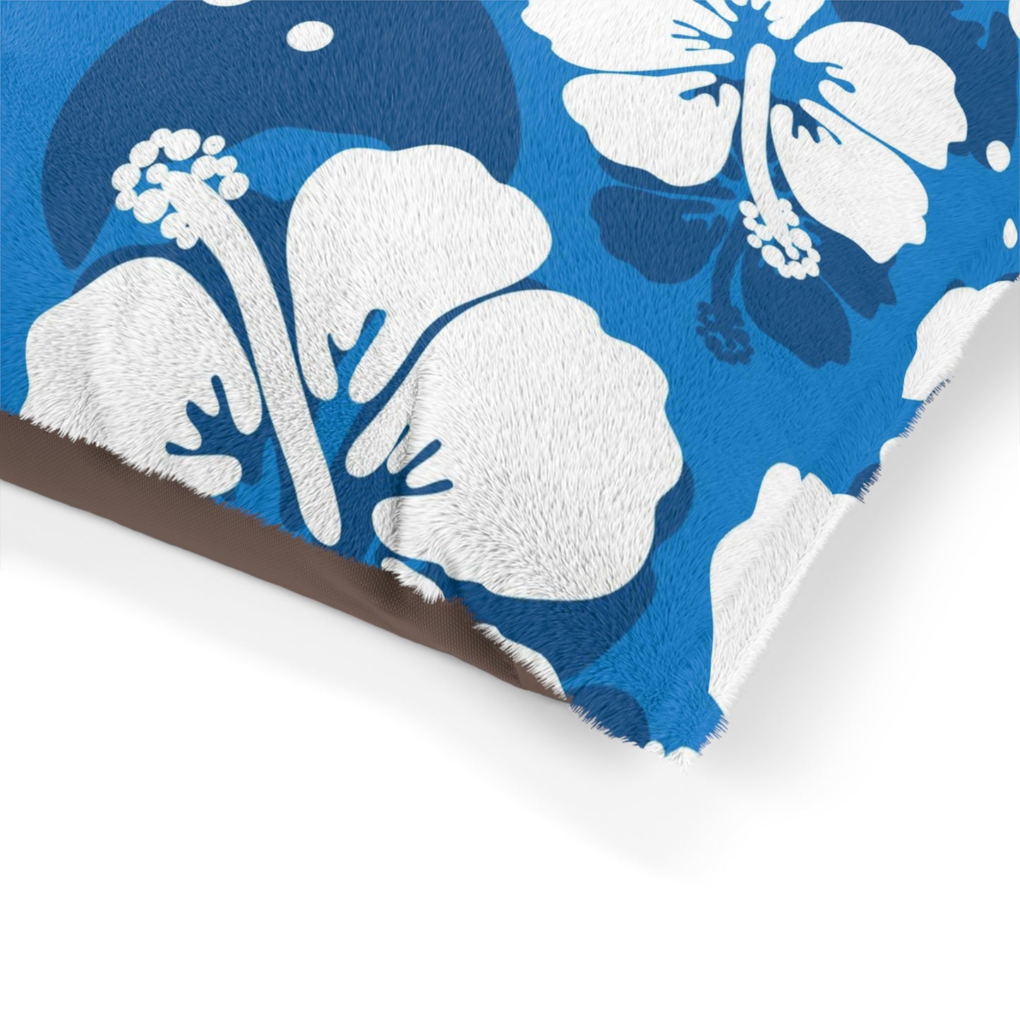 White Hibiscus, Custom Hawaiian Design, Pet Bed