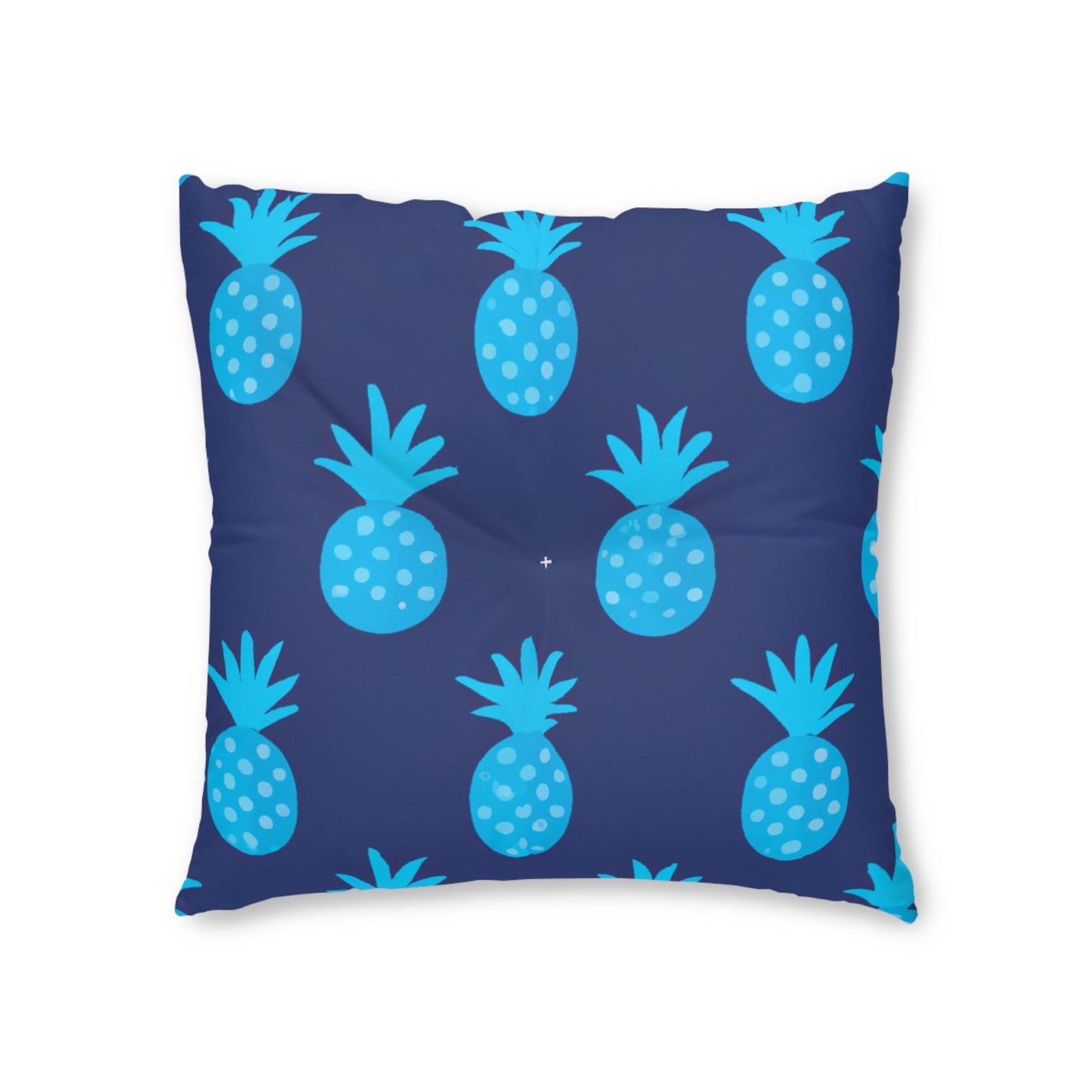 Blue Pineapple Custom Hawaiian Keiki Print Square Tufted Floor Pillow, Island Decor, Hawaiian Decor, Nursery Decor, Kids Room Decor, Bedroom Decor