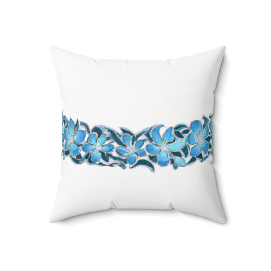 Blue Hawaii Custom Hawaiian Keiki Print Faux Suede Square Pillow, Decorative Square Throw Pillow,