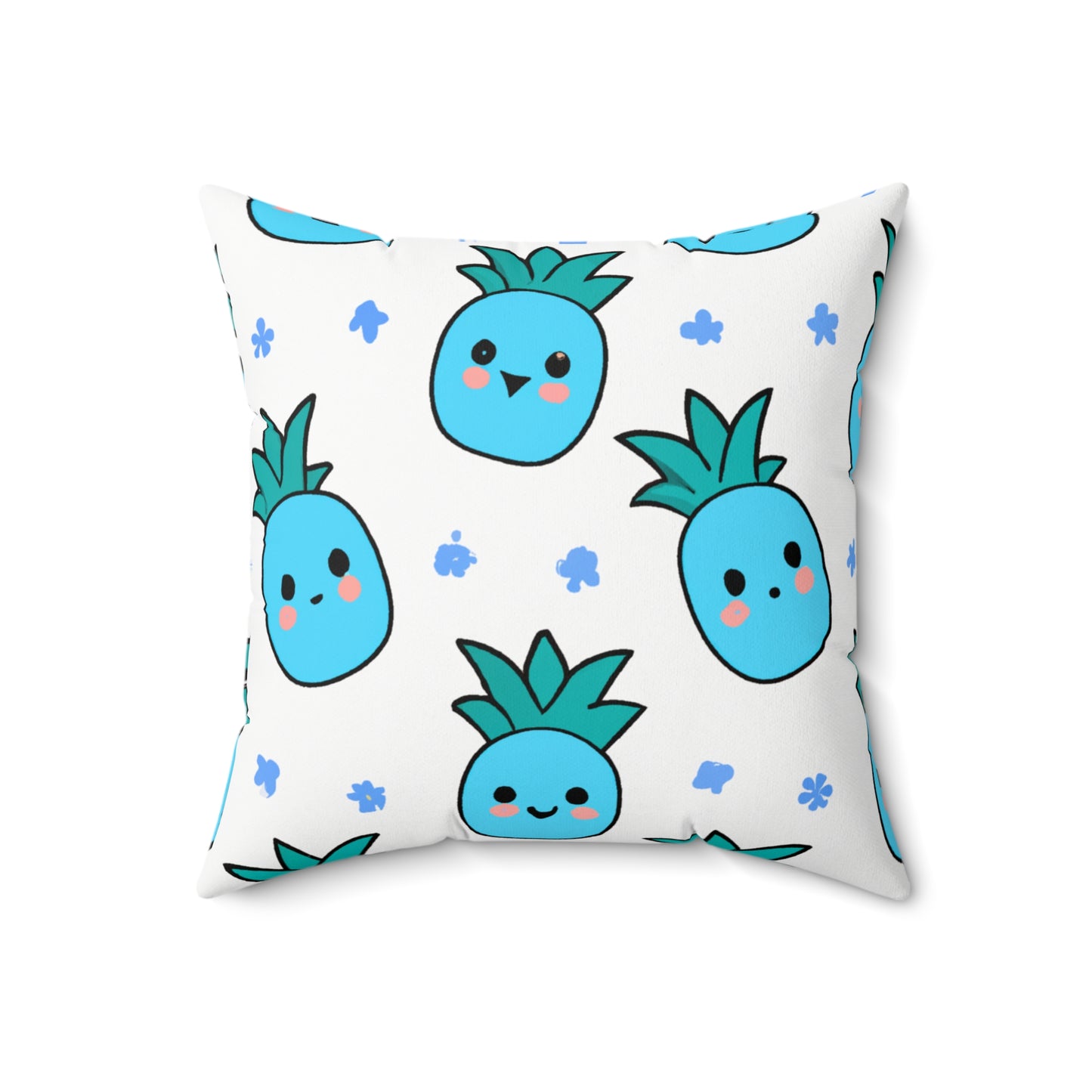 Pina Azul Custom Hawaiian Keiki Print Faux Suede Square Pillow, Decorative Square Throw Pillow,