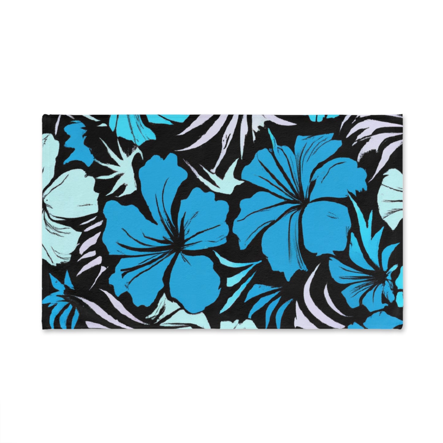 Blue Hibiscus, Custom Hawaiian Design, Hand Towel