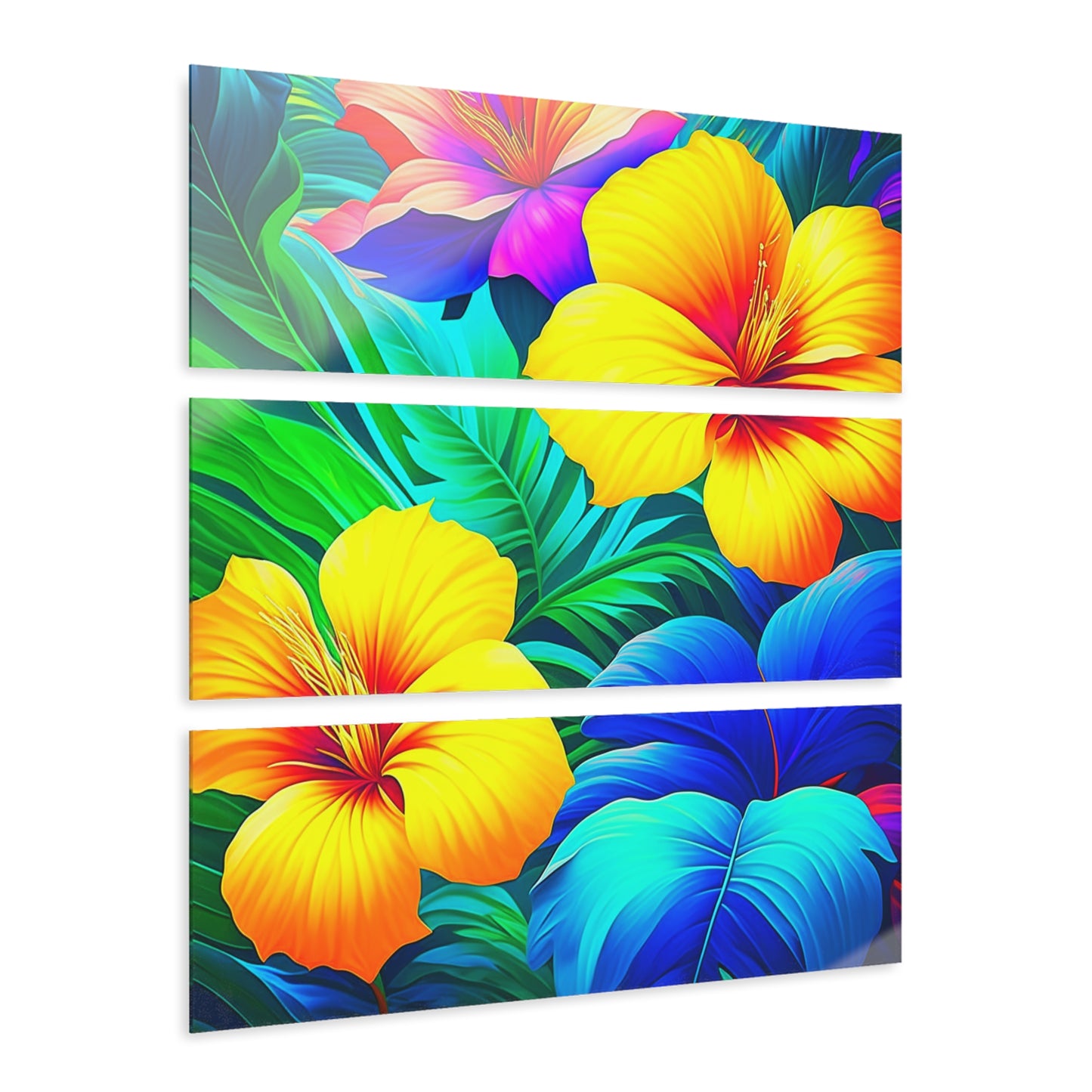 Tropical Rainbow Custom Hawaiian Print Canvas Gallery Wraps, Canvas, Hawaiian Canvas, Hawaiian Decor