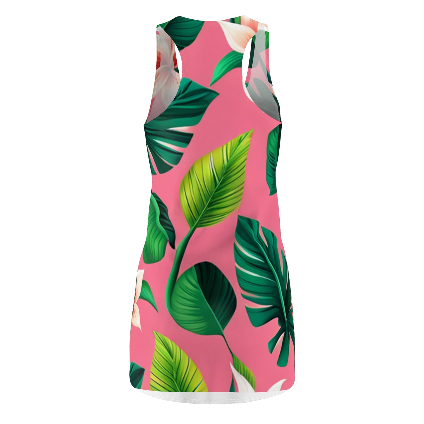 Pink Monstera Women's Cut & Sew Racerback Dress