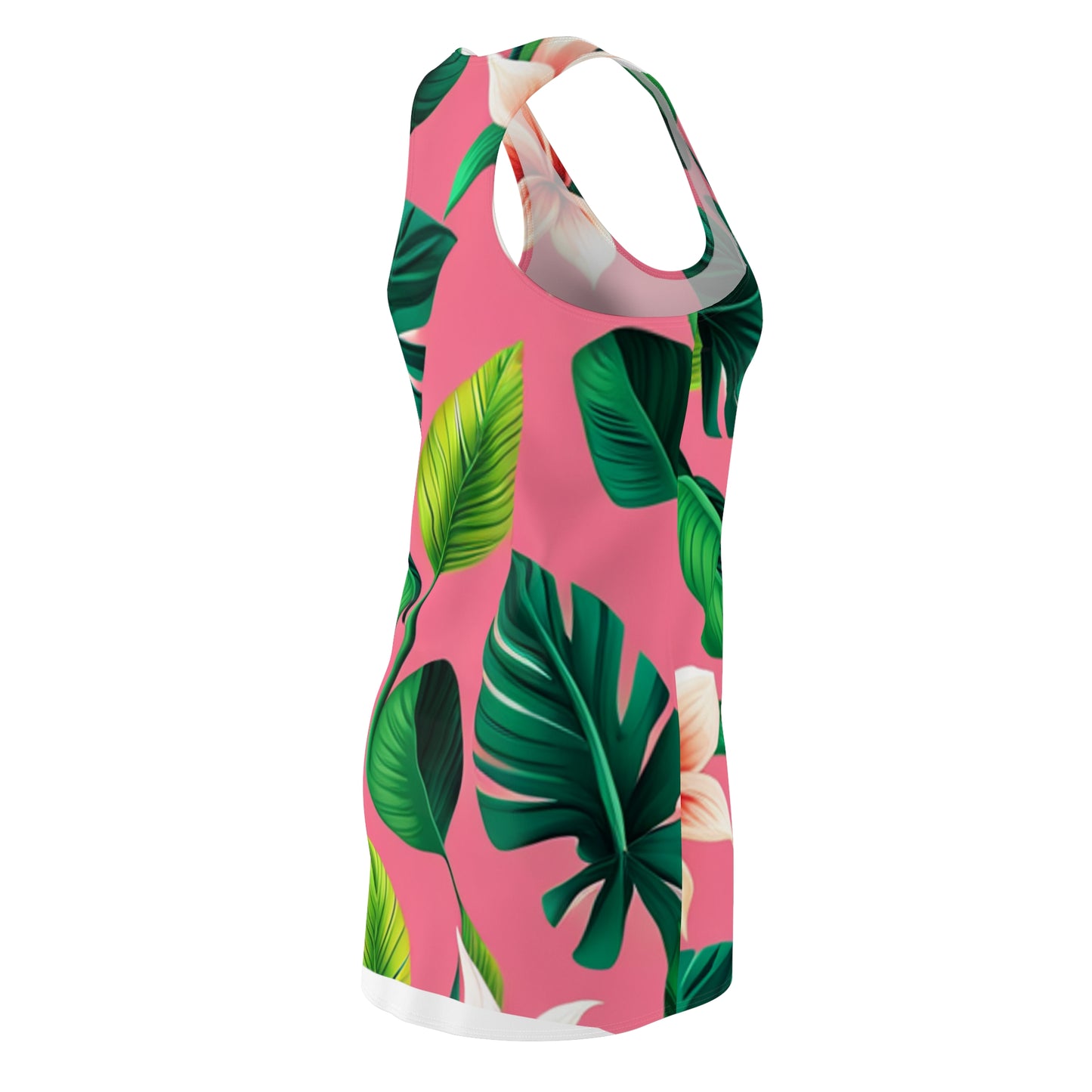 Pink Monstera Women's Cut & Sew Racerback Dress