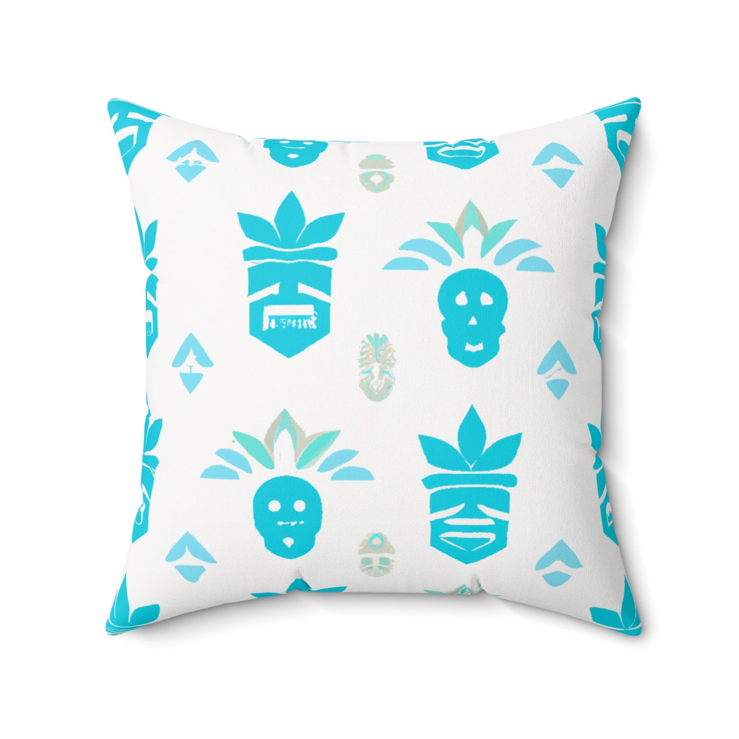 Blue Tiki Custom Hawaiian Keiki Print Faux Suede Square Pillow, Decorative Square Throw Pillow,