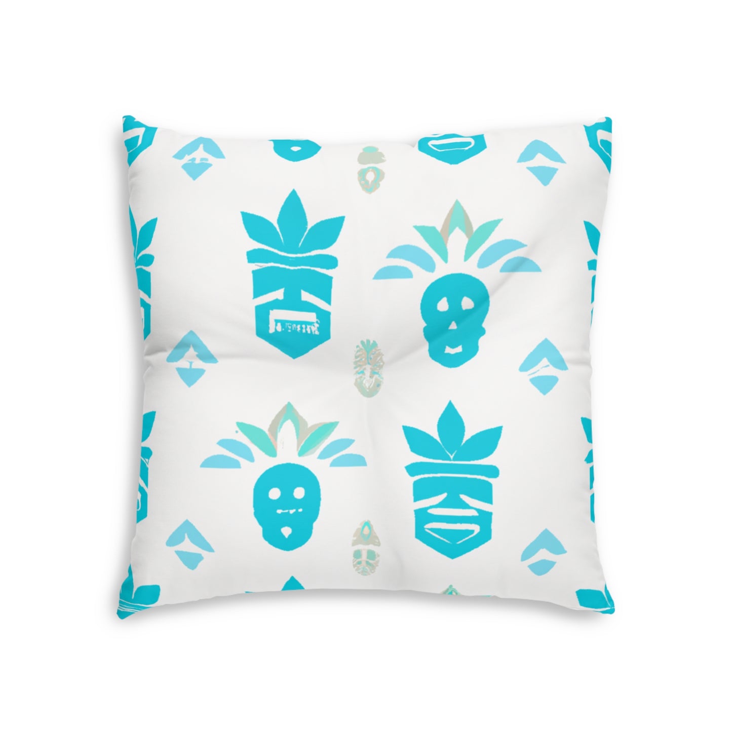 Blue Tiki Custom Hawaiian Keiki Print Square Tufted Floor Pillow, Island Decor, Hawaiian Decor, Nursery Decor, Kids Room Decor, Bedroom Decor