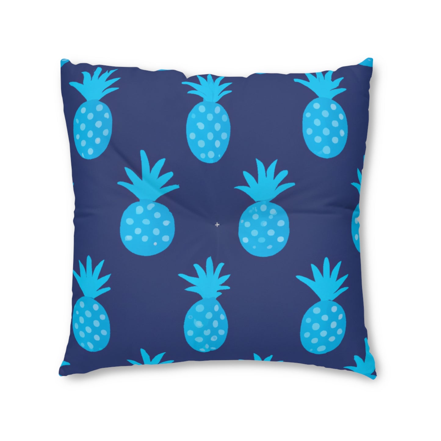 Blue Pineapple Custom Hawaiian Keiki Print Square Tufted Floor Pillow, Island Decor, Hawaiian Decor, Nursery Decor, Kids Room Decor, Bedroom Decor