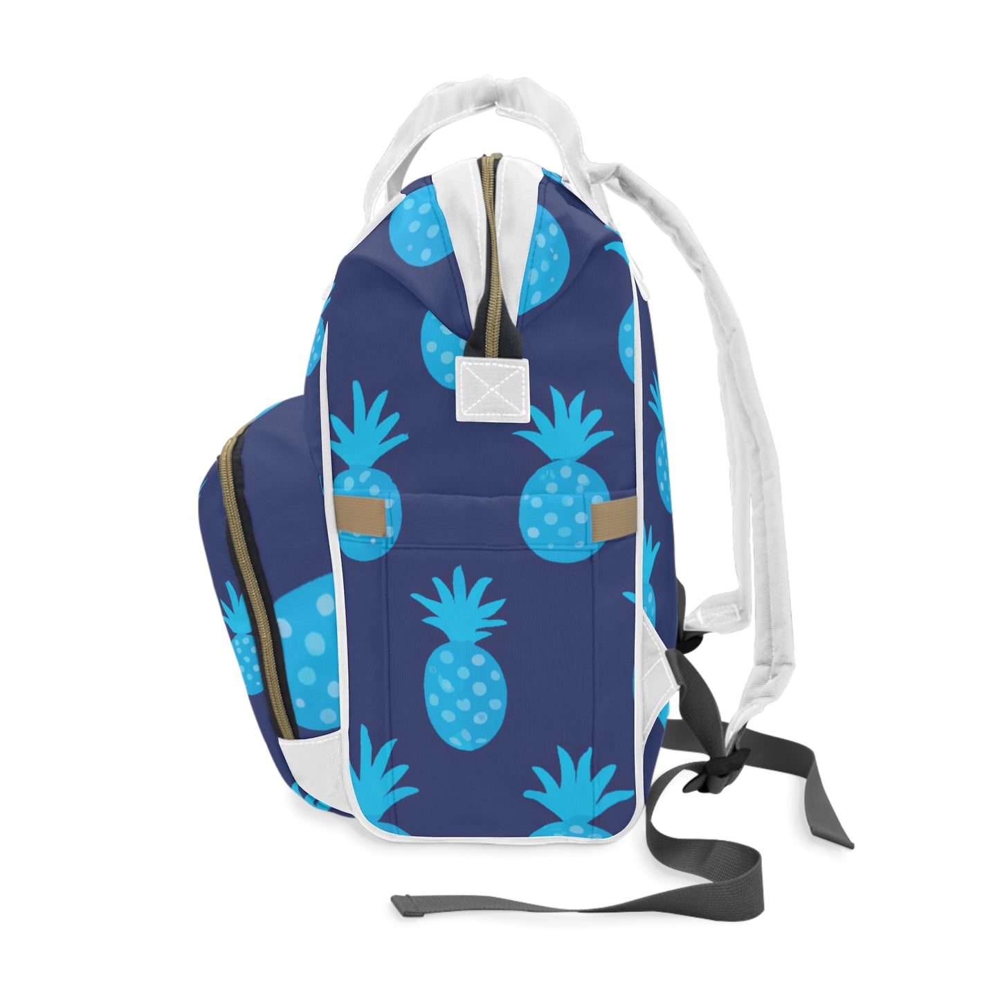 Blue Pineapple Custom Hawaiian Keiki Print Multifunctional Diaper Backpack, Diaper Bags, Backpacks, Beach Bags, Beach Essentials