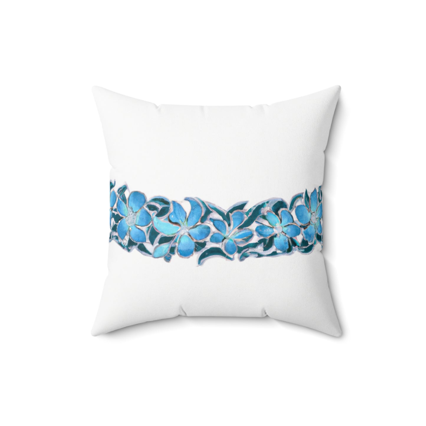 Blue Hawaii Custom Hawaiian Keiki Print Faux Suede Square Pillow, Decorative Square Throw Pillow,