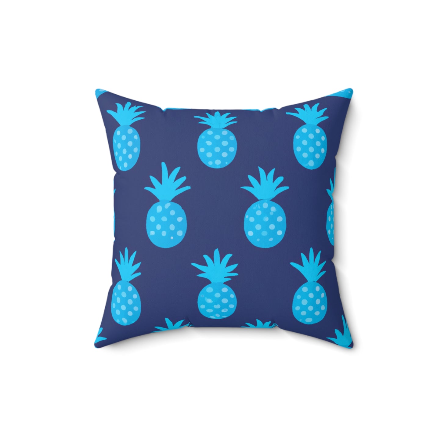 Blue Pineapple Custom Hawaiian Keiki Print Faux Suede Square Pillow, Decorative Square Throw Pillow,