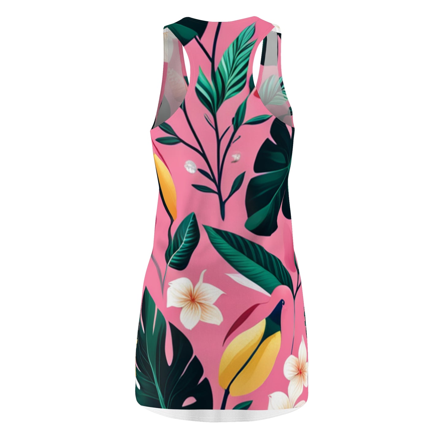 Pink Hawaiian Floral Women's Cut & Sew Racerback Dress