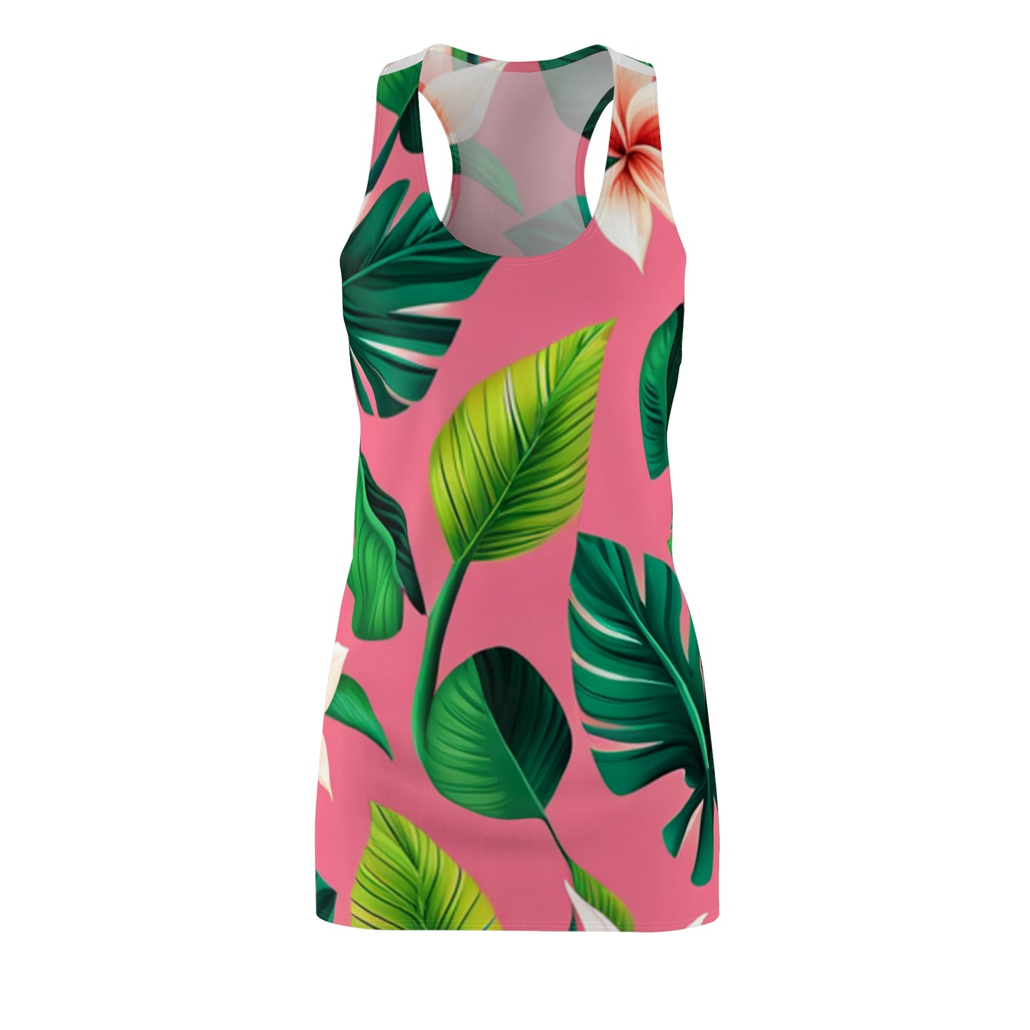 Pink Monstera Women's Cut & Sew Racerback Dress