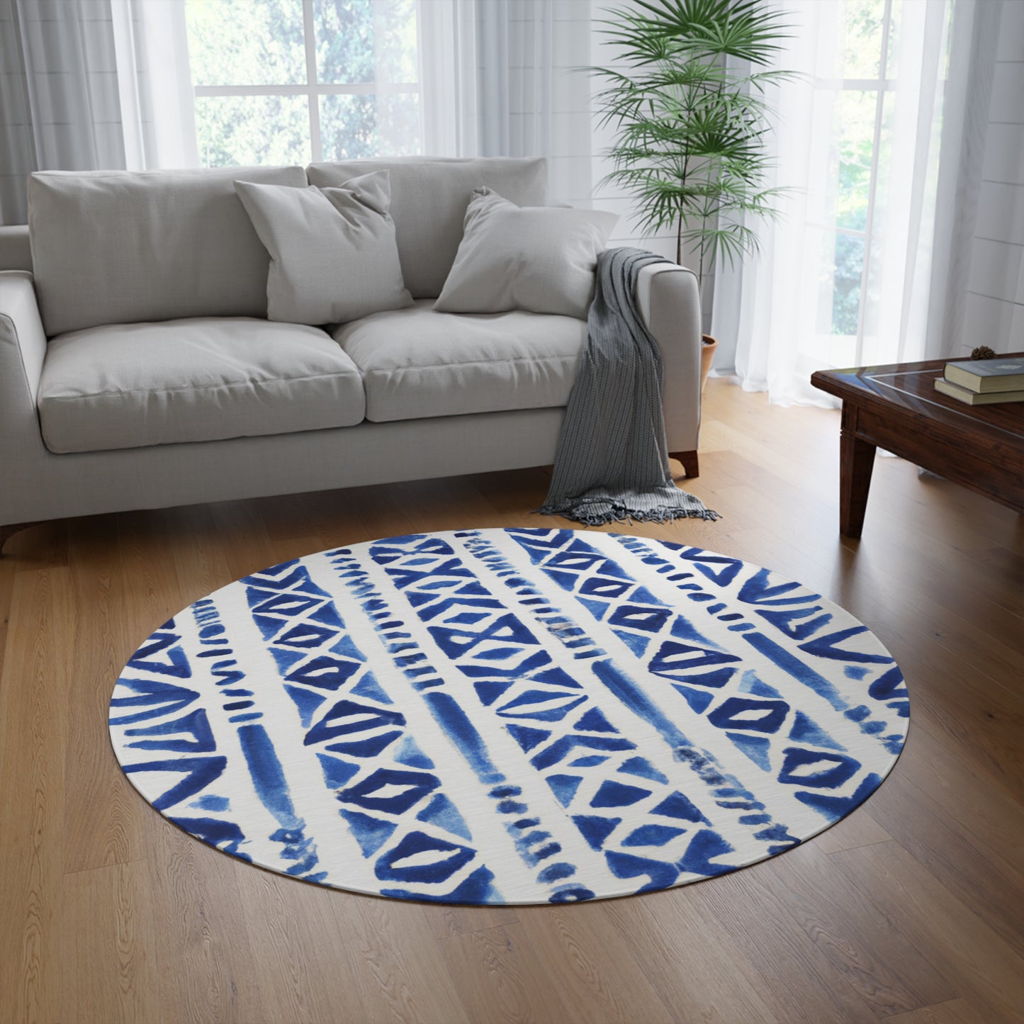 Emmy Custom Polynesian Style Print Custom Hawaiian Keiki Print Round Rug, Hawaiian Area Rug, Island Carpet, Tropical Floor Rug, Tropical Home Decor