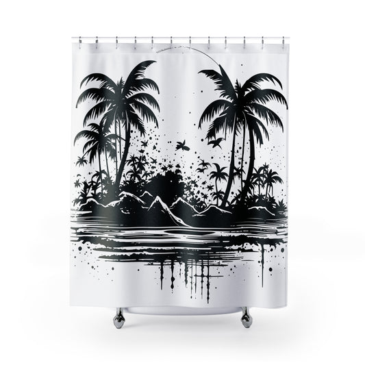 Painted Tropics Custom Hawaiian Print Shower Curtains, Matching Bathroom Sets, Shower Curtains, Bathroom Sets