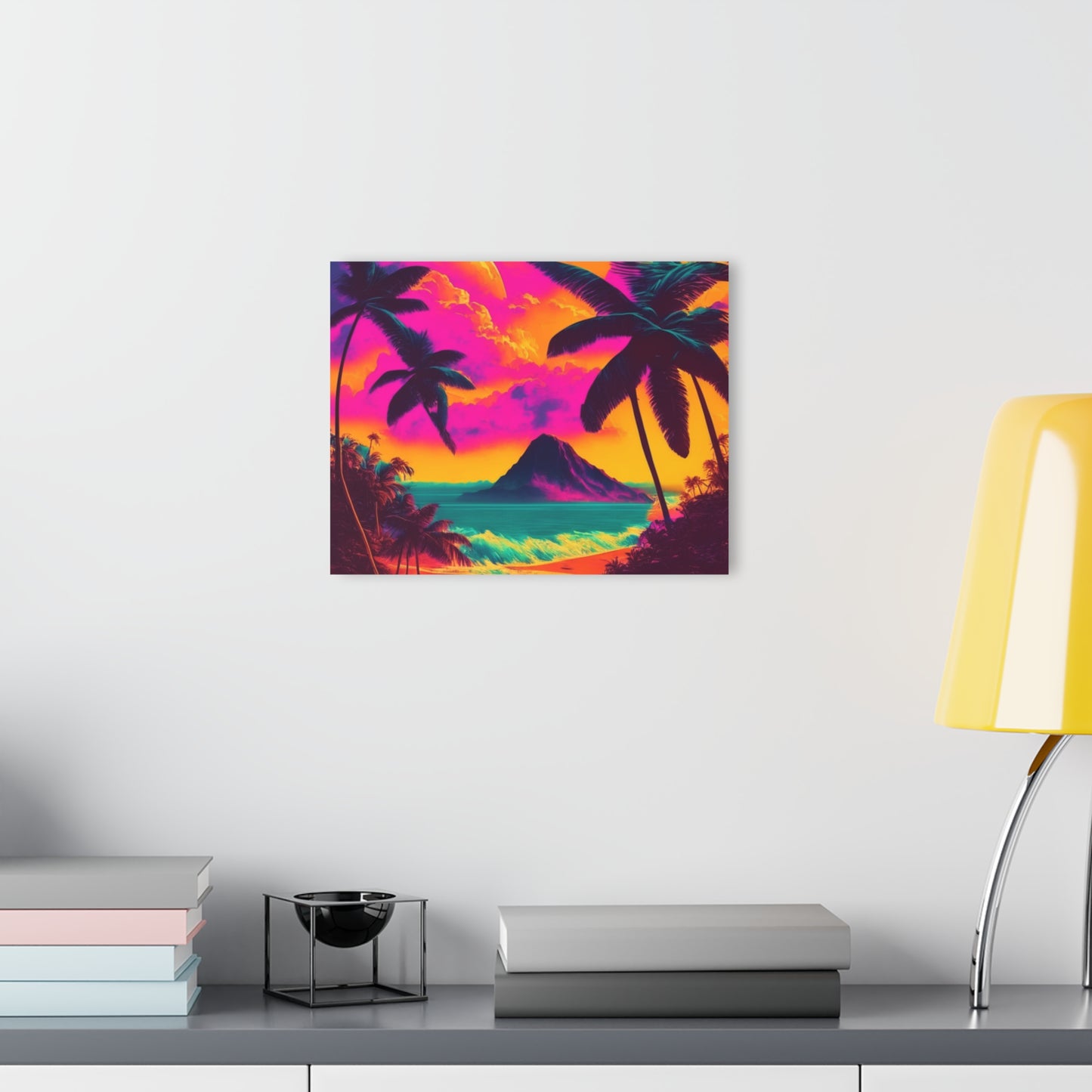 Vintage Tropical Custom Tropical Vintage Design Acrylic Prints, Custom Hawaiian Print Canvas Gallery Wraps, Canvas, Hawaiian Canvas, Hawaiian Decor