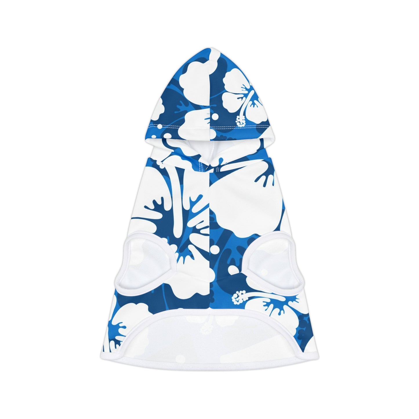 White Hibiscus, Custom Hawaiian Design, Pet Hoodie