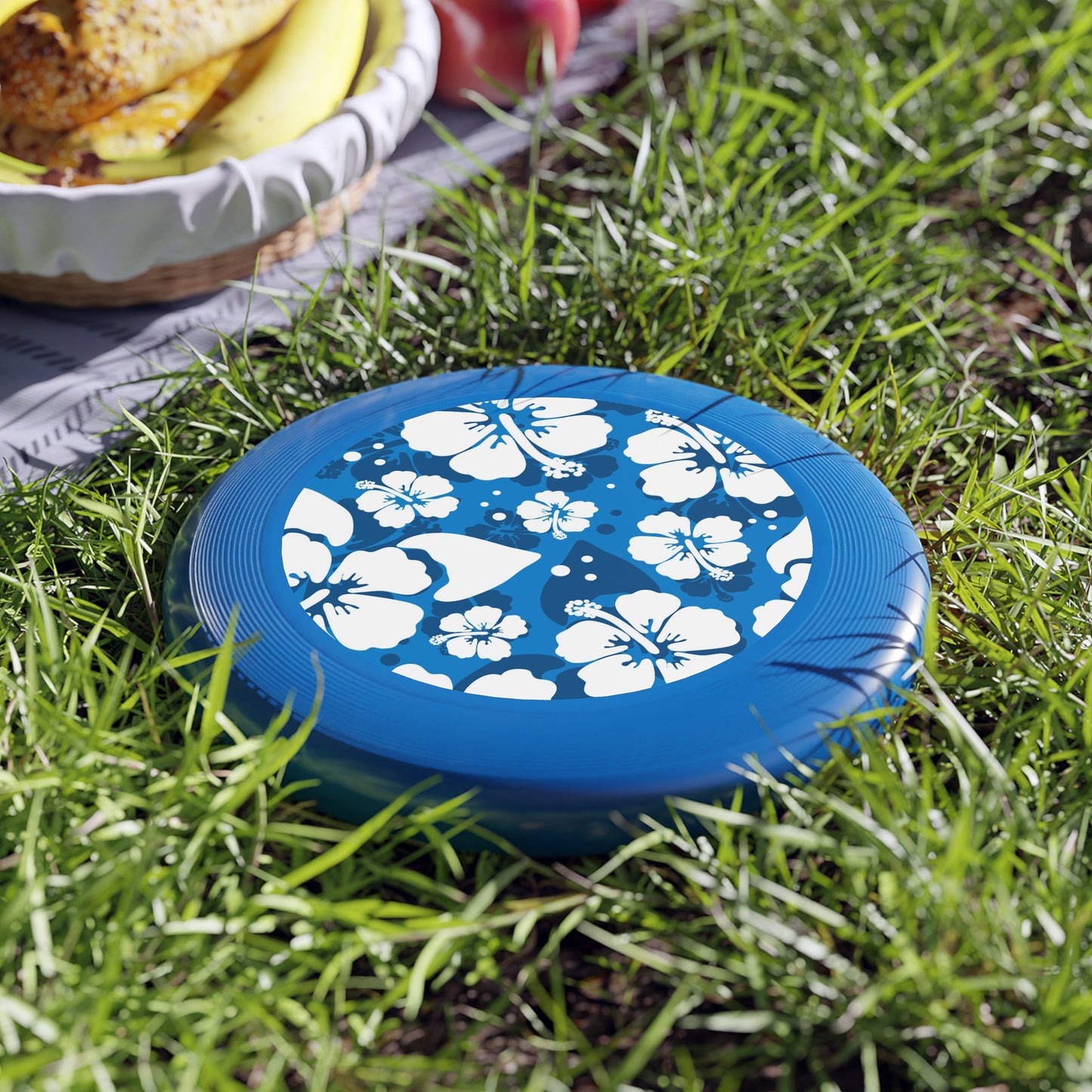 White Hibiscus, Custom Hawaiian Design, Wham-O Frisbee