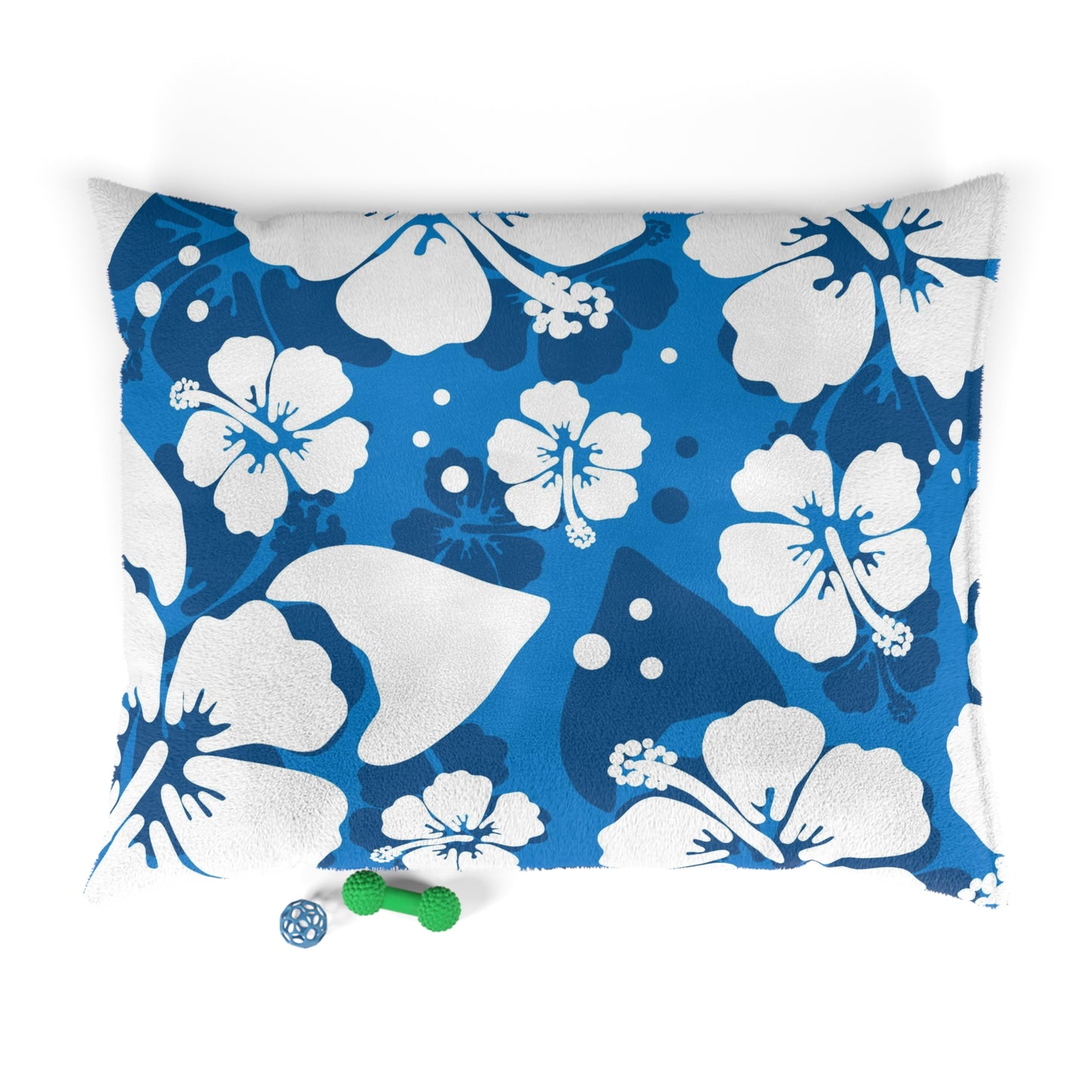 White Hibiscus, Custom Hawaiian Design, Pet Bed