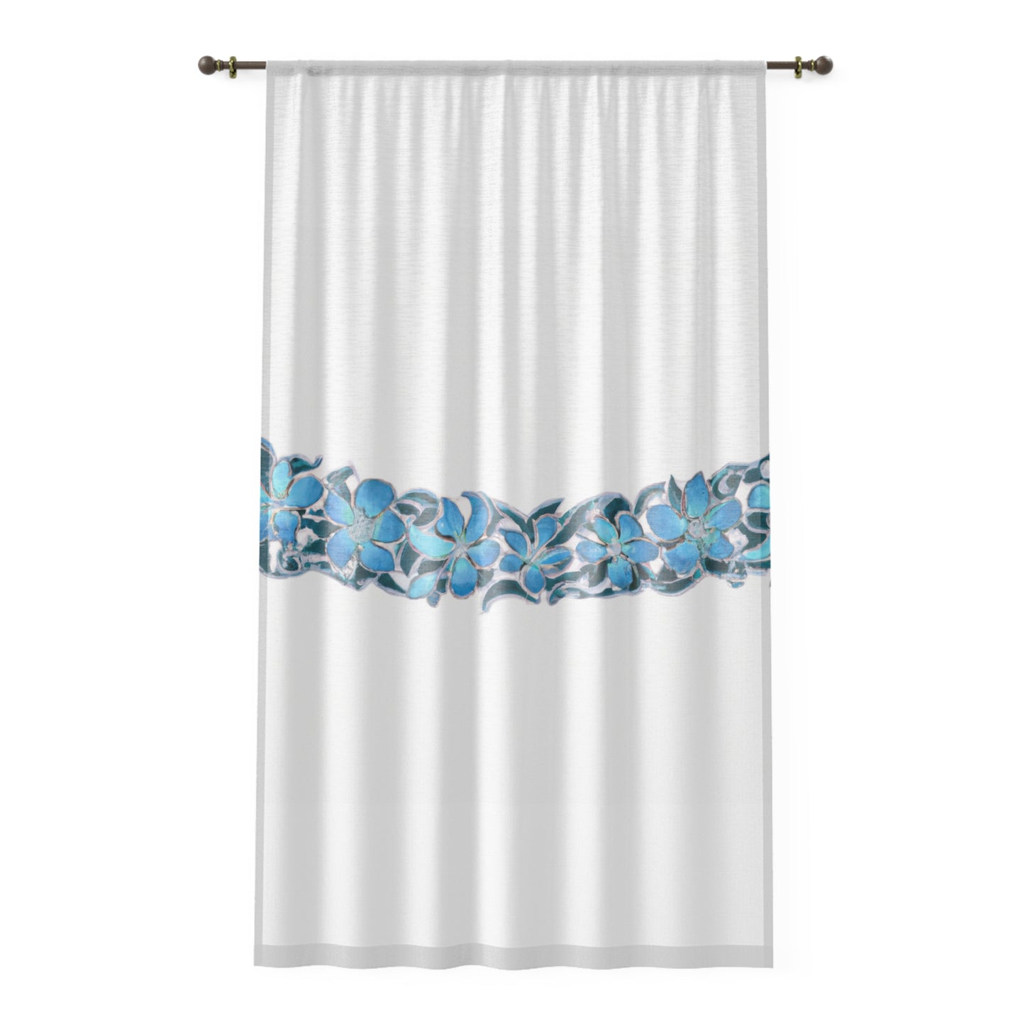 Blue Hawaii Left Side Custom Hawaiian Keiki Print Window Curtain, Window Coverings, Kids Room Decor, Nursery, Play Room, Window Treatments, Home Decor