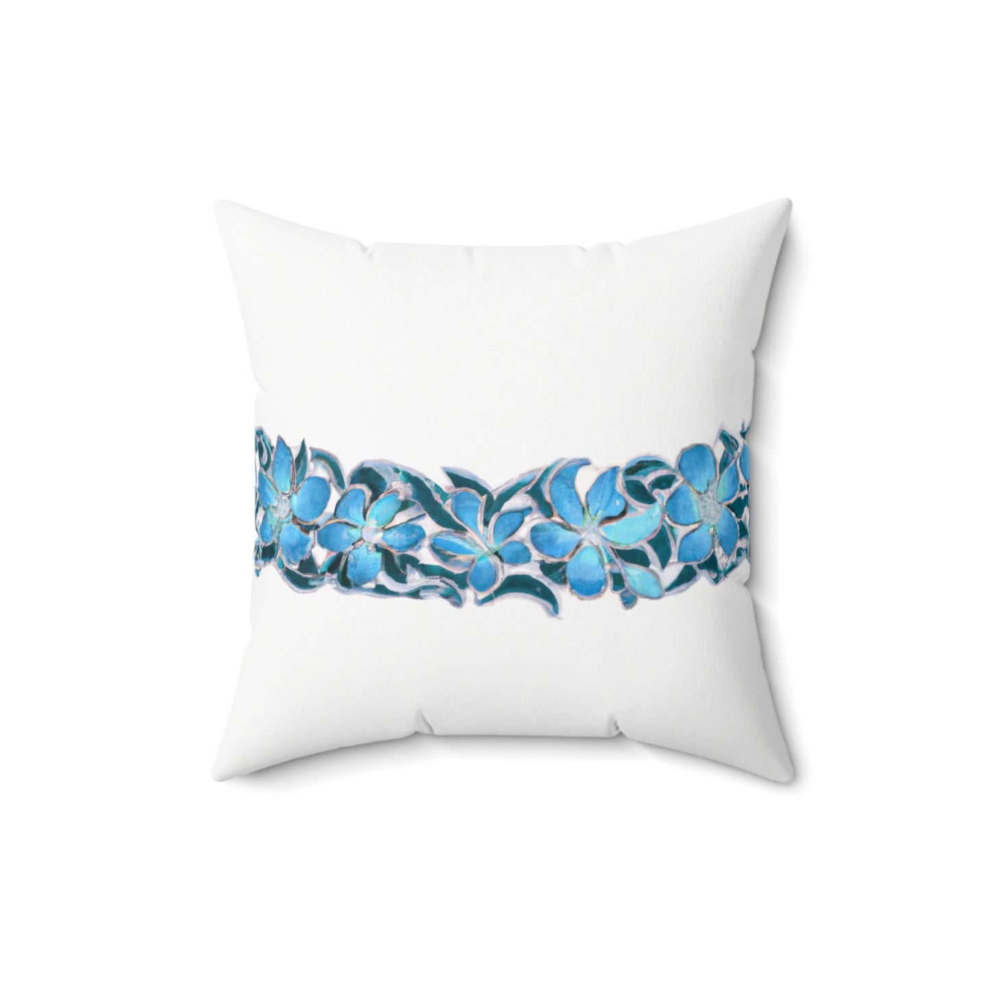 Blue Hawaii Custom Hawaiian Keiki Print Faux Suede Square Pillow, Decorative Square Throw Pillow,