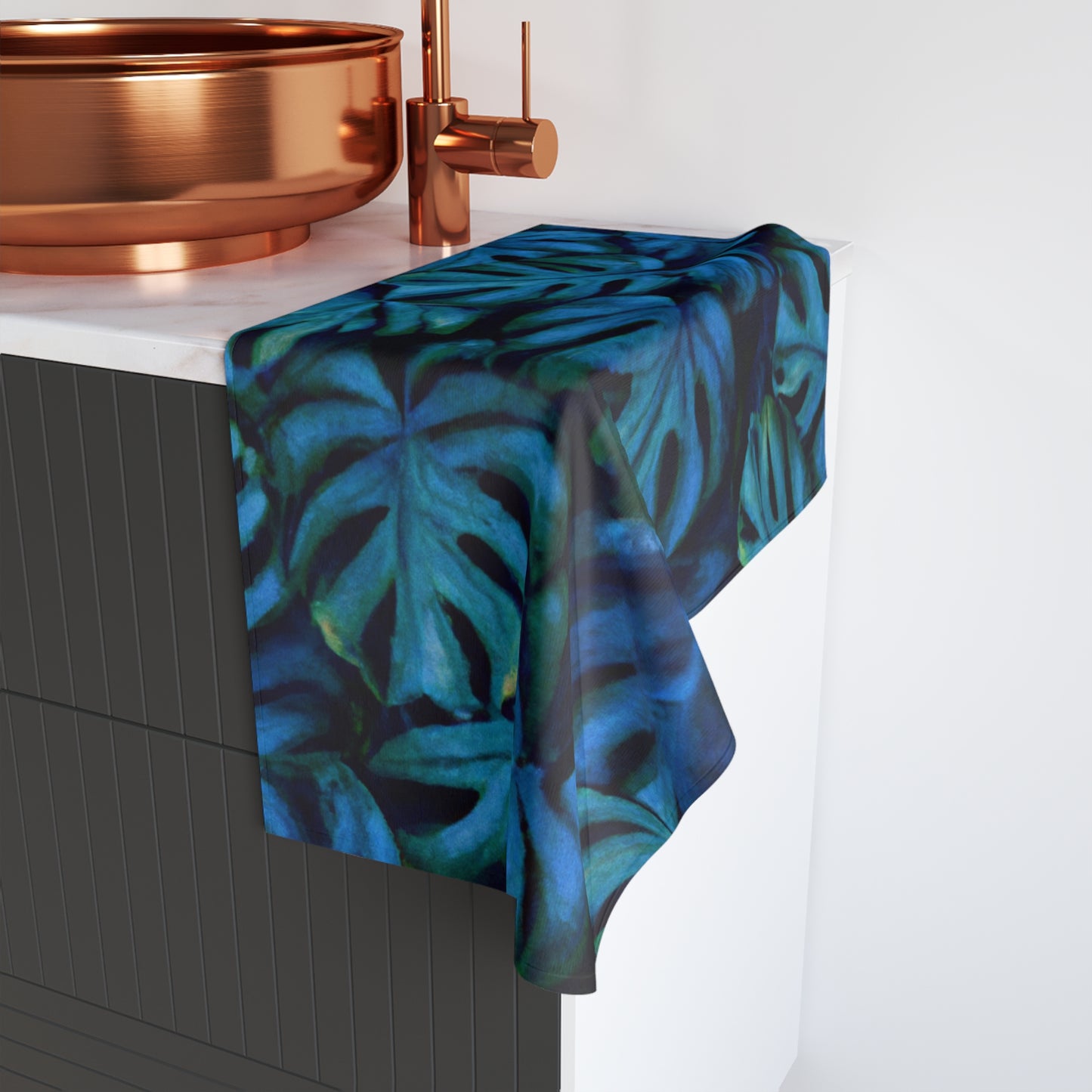 Po Monstera Custom Hawaiian Print Hand Towel,Bath Towel, Bathroom Sets, Matching Bathroom Sets