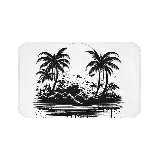 Painted Tropics Custom Hawaiian Print Memory Foam Bath Mat, Matching Bathroom Sets