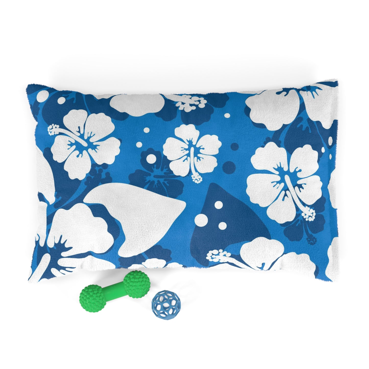 White Hibiscus, Custom Hawaiian Design, Pet Bed