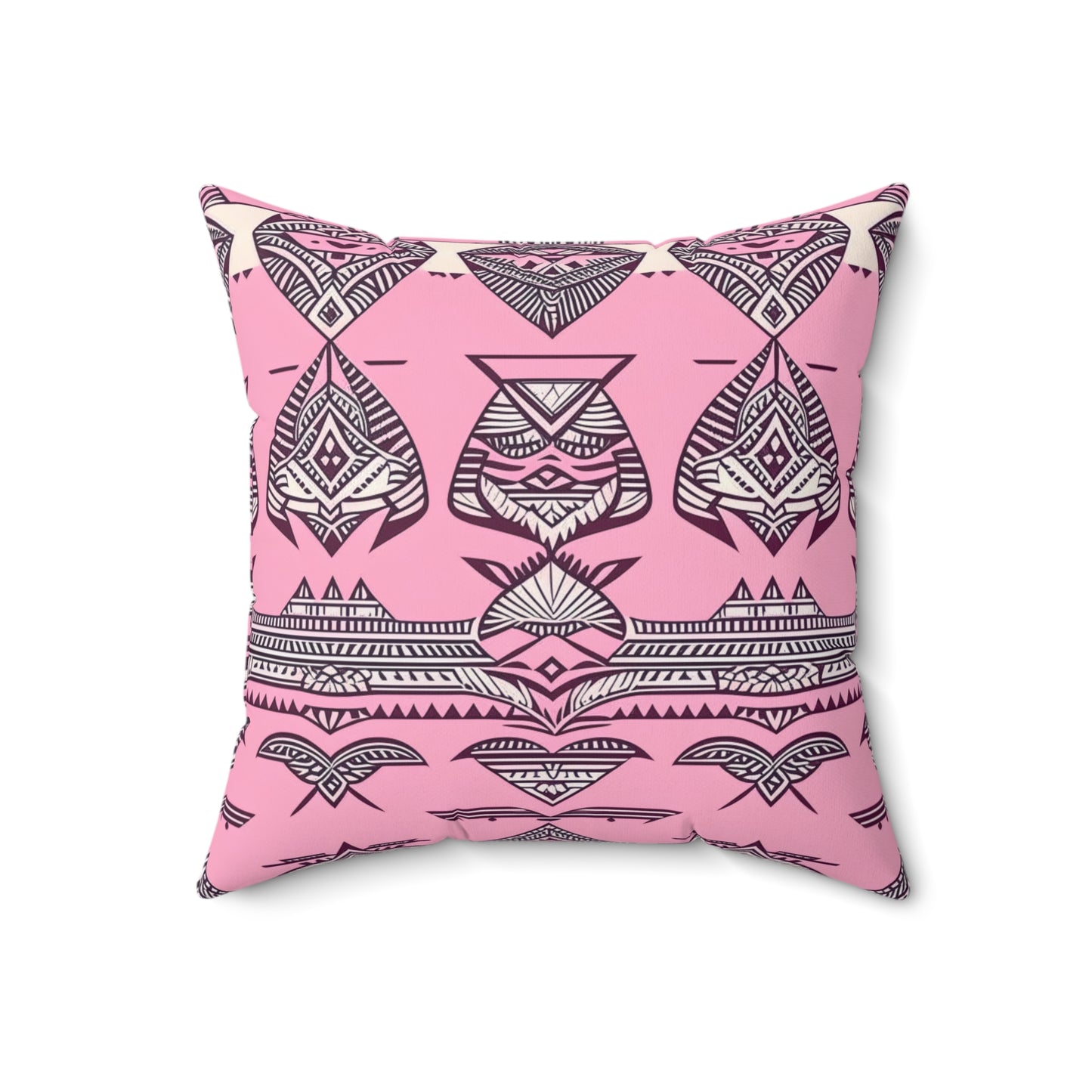 Emma Custom Polynesian Style Prints Faux Suede Square Pillow, Custom Hawaiian Keiki Print Faux Suede Square Pillow, Decorative Square Throw Pillow,