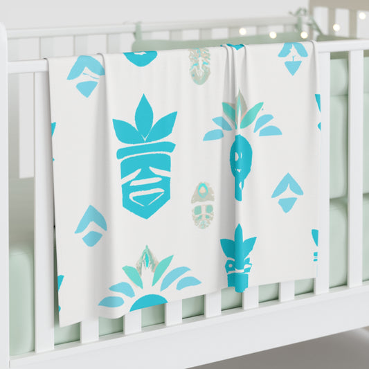 Blue Tiki Custom Hawaiian Keiki Print Baby Swaddle Blanket, Newborn Swaddle Blanket, Swaddle Blanket.