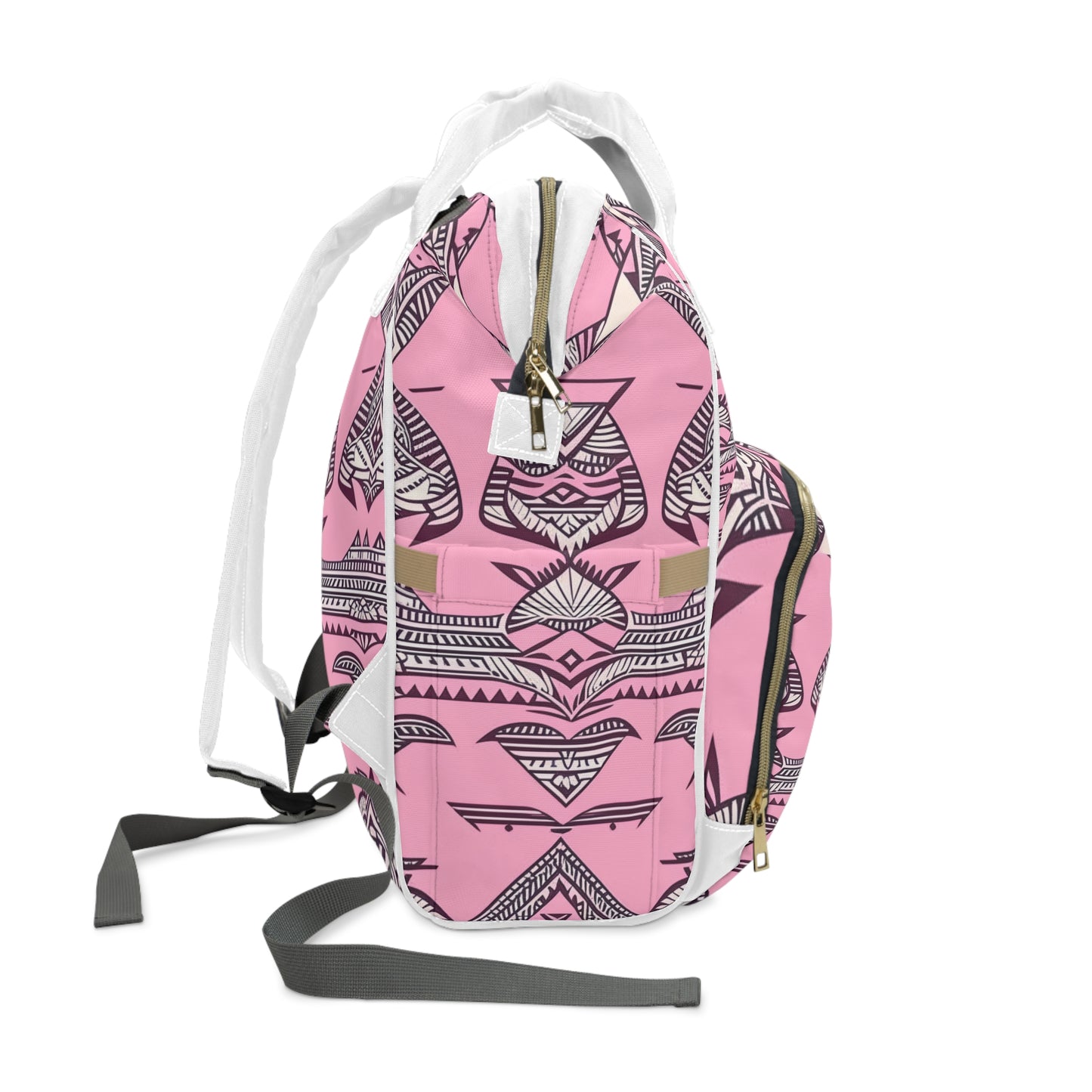 Emma Custom Polynesian Style Print Multifunctional Diaper Backpack, Custom Hawaiian Keiki Print Multifunctional Diaper Backpack, Diaper Bags, Backpacks, Beach Bags, Beach Essentials