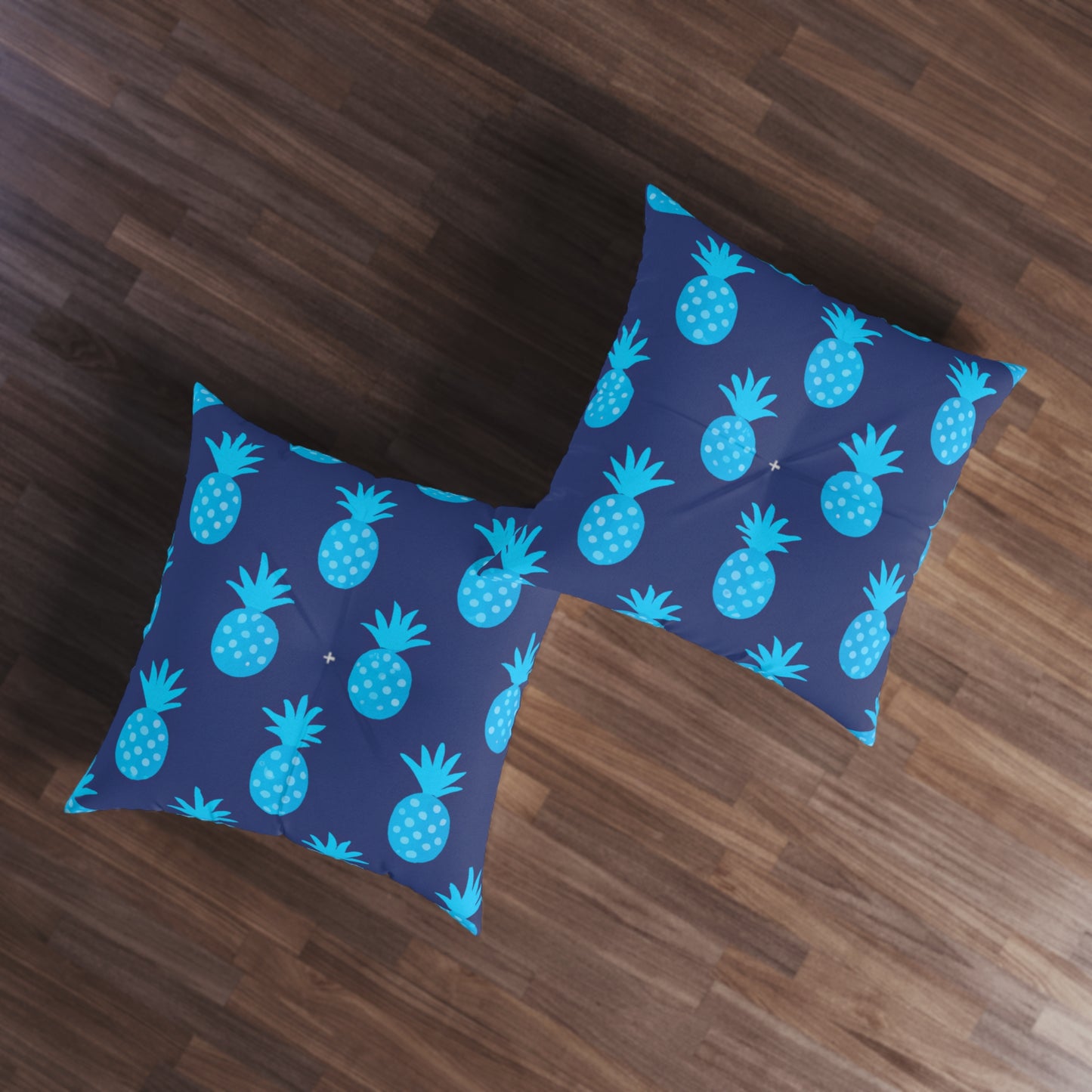 Blue Pineapple Custom Hawaiian Keiki Print Square Tufted Floor Pillow, Island Decor, Hawaiian Decor, Nursery Decor, Kids Room Decor, Bedroom Decor