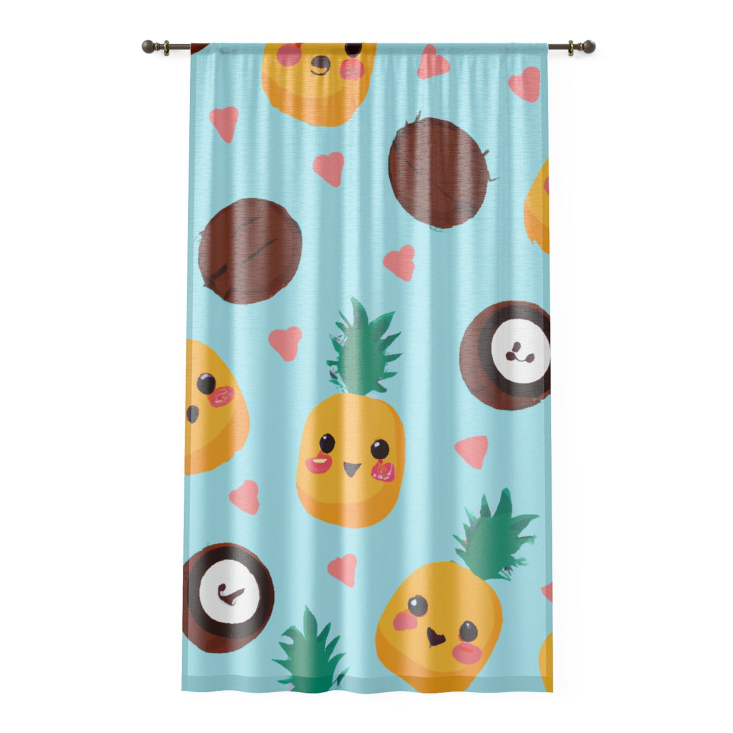 Pina Right Side Custom Hawaiian Keiki Print Window Curtain, Window Coverings, Kids Room Decor, Nursery, Play Room, Window Treatments, Home Decor