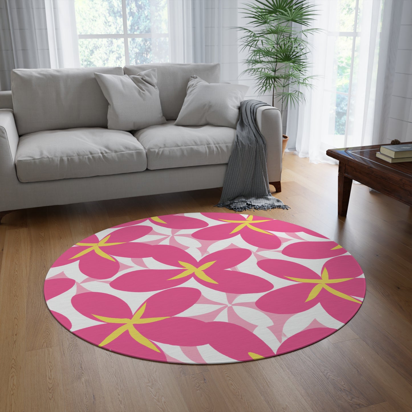 Lihue Custom Hawaiian Keiki Print Round Rug, Hawaiian Area Rug, Island Carpet, Tropical Floor Rug, Tropical Home Decor