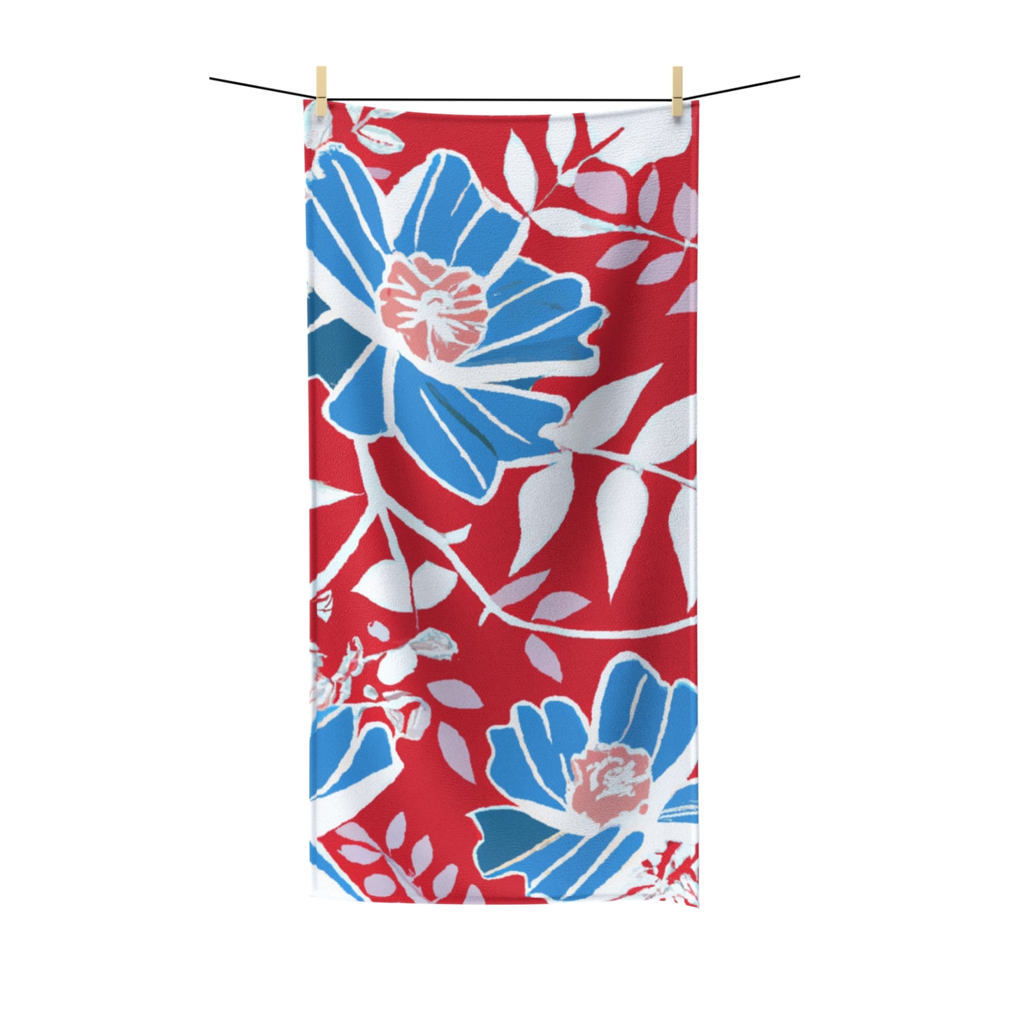 Ula Lani Custom Vintage Tropical Design Polycotton Towel, Custom Hawaiian Print Poly-Cotton Towel, Bath Towel, Bathroom Sets, Matching Bathroom Sets