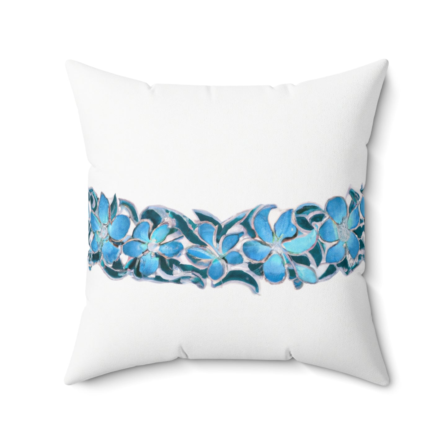 Blue Hawaii Custom Hawaiian Keiki Print Faux Suede Square Pillow, Decorative Square Throw Pillow,