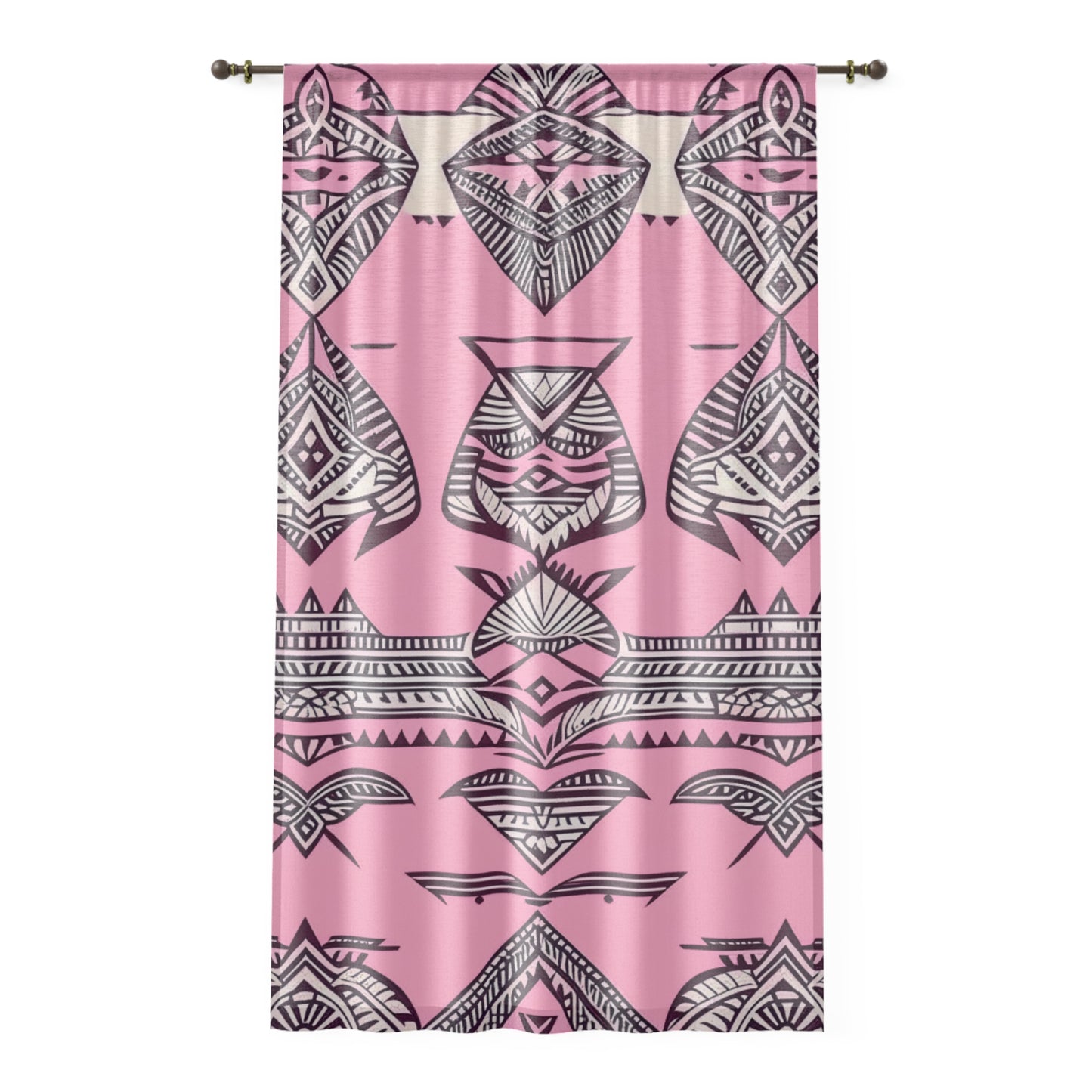 Emma Left Side Custom Polynesian Style Print Window Curtain, Custom Hawaiian Keiki Print Window Curtain, Window Coverings, Kids Room Decor, Nursery, Play Room, Window Treatments, Home Decor