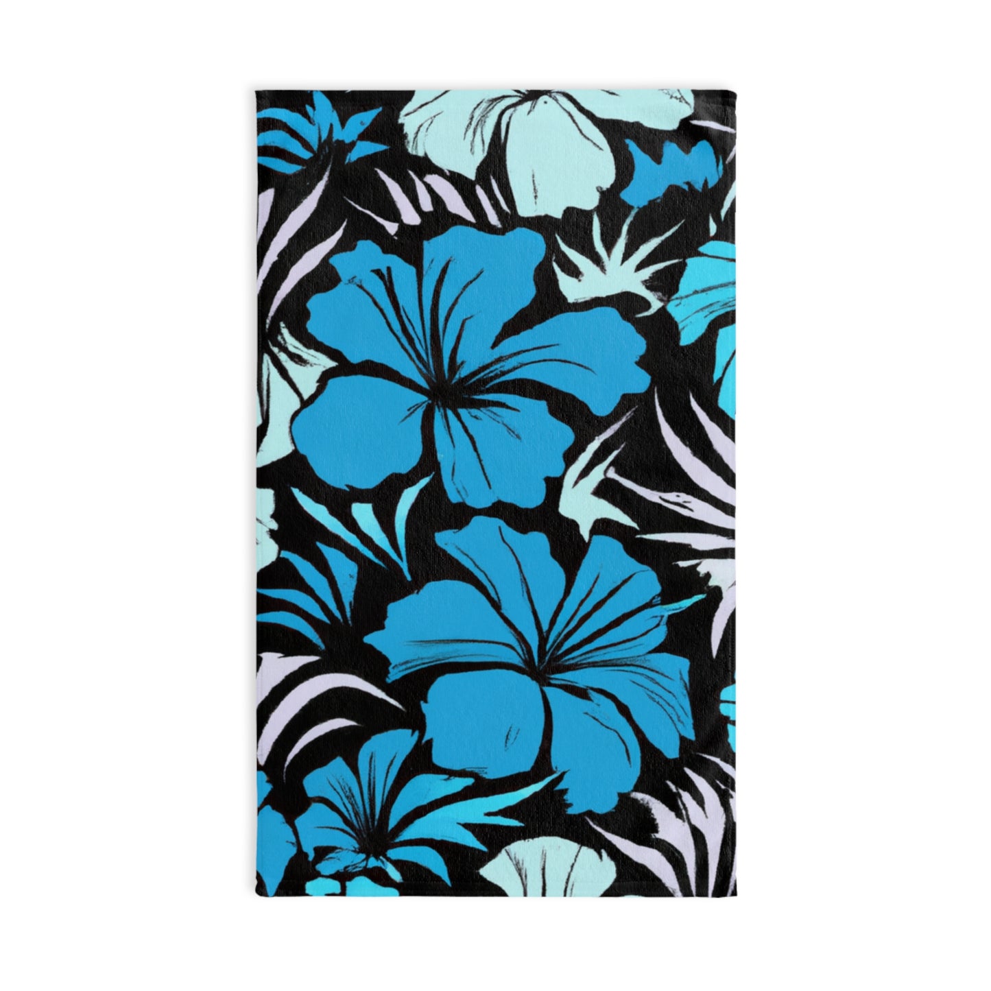 Blue Hibiscus, Custom Hawaiian Design, Hand Towel